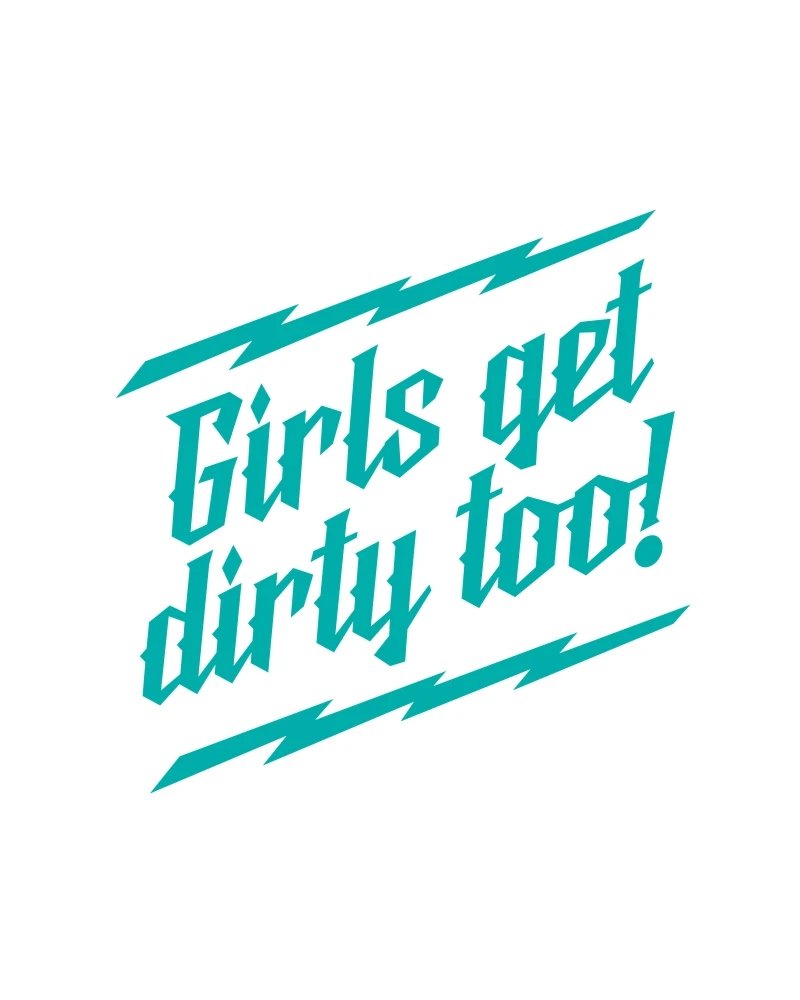 Photo of Girls Get Dirty Too! Lightning Decal 6" x 6" by OFF-ROAD VIXENS CLOTHING CO. - Premium Decals for UTVs / Side by Sides