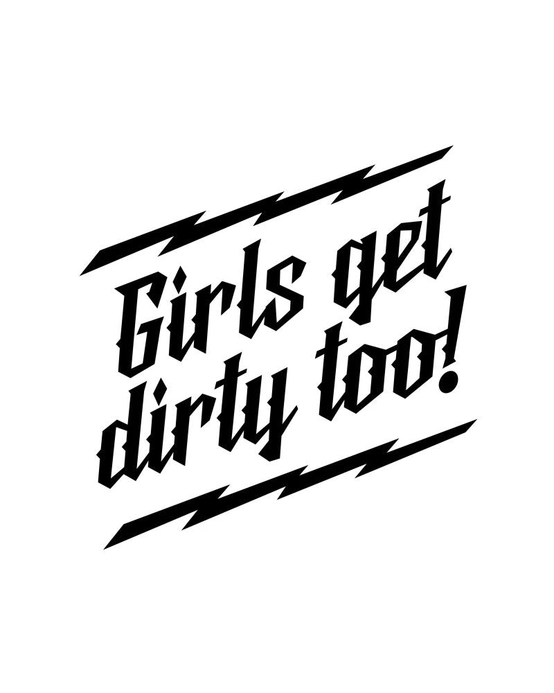 Photo of Girls Get Dirty Too! Lightning Decal 6" x 6" by OFF-ROAD VIXENS CLOTHING CO. - Premium Decals for UTVs / Side by Sides