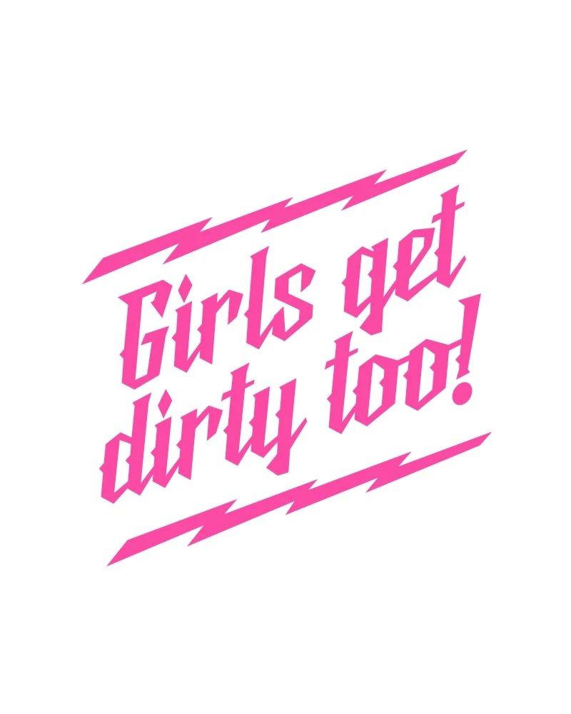 Photo of Girls Get Dirty Too! Lightning Decal 6" x 6" by OFF-ROAD VIXENS CLOTHING CO. - Premium Decals for UTVs / Side by Sides