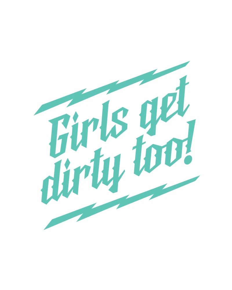 Photo of Girls Get Dirty Too! Lightning Decal 6" x 6" by OFF-ROAD VIXENS CLOTHING CO. - Premium Decals for UTVs / Side by Sides