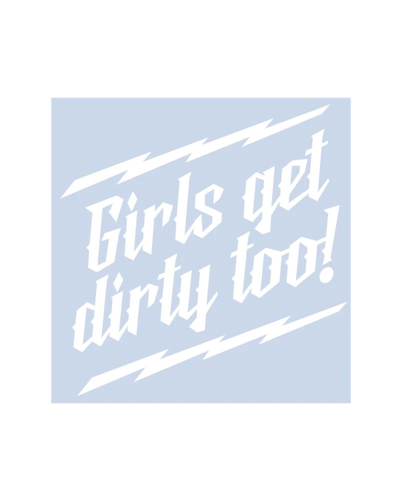 Photo of Girls Get Dirty Too! Lightning Decal 6" x 6" by OFF-ROAD VIXENS CLOTHING CO. - Premium Decals for UTVs / Side by Sides