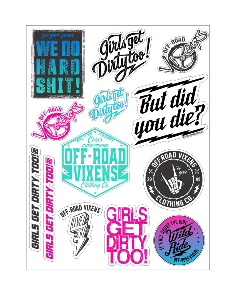 Photo of Graffiti Sticker Sheet o/s by OFF-ROAD VIXENS CLOTHING CO. - Premium Apparel & Accessories for UTVs / Side by Sides