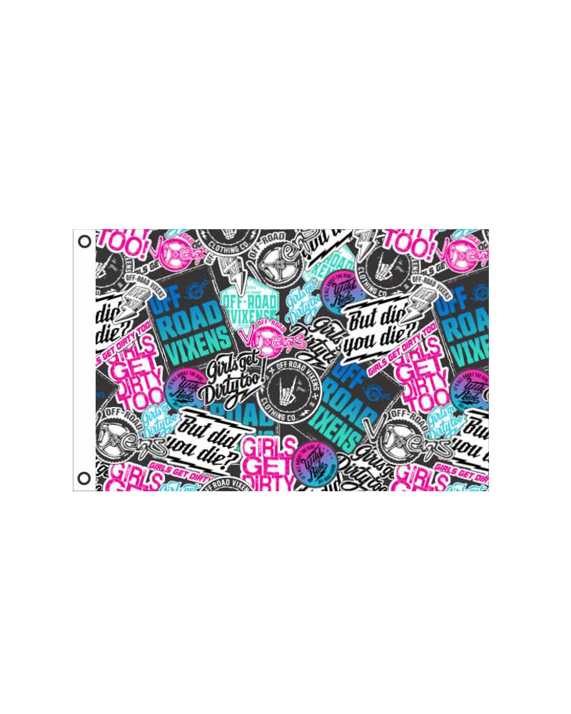 Photo of Graffiti Flag 12" x 18" by OFF-ROAD VIXENS CLOTHING CO. - Premium Accessories for UTVs / Side by Sides