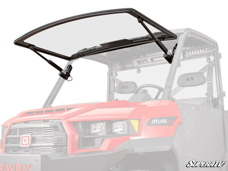 Photo of SuperATV Gravely Atlas JSV MaxDrive Power Flip Glass Windshield by SuperATV - Premium Windshields for UTVs / Side by Sides