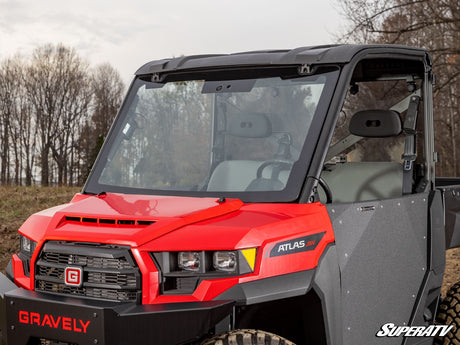 Photo of SuperATV Gravely Atlas JSV MaxDrive Power Flip Glass Windshield by SuperATV - Premium Windshields for UTVs / Side by Sides