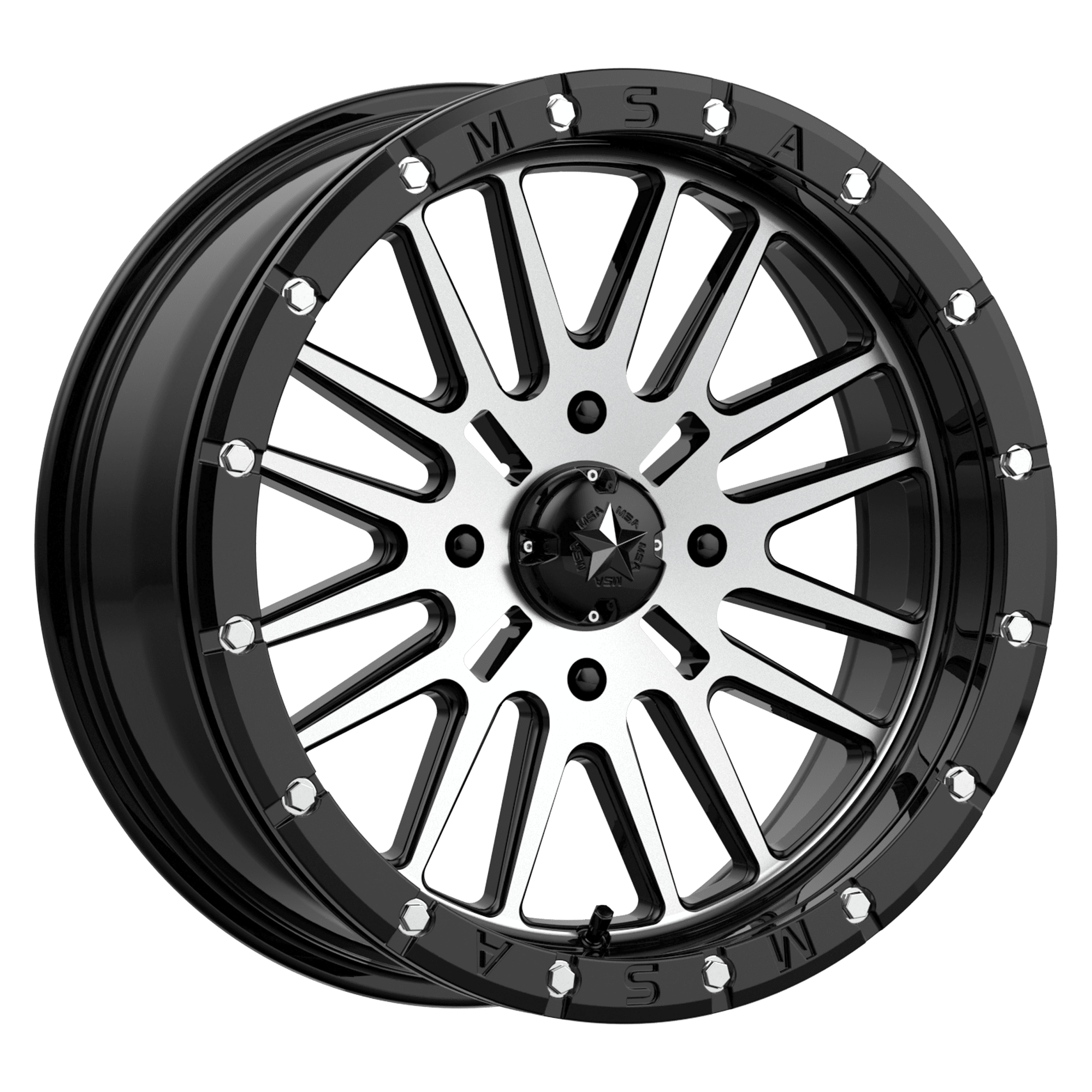 Photo of MSA M37 Brute Beadlock - Gloss Black Machined by MSA Offroad Wheels - Premium for UTVs / Side by Sides