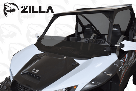 Photo of Polycarbonate TINTED Half Windshield with quick straps for KRX by UTVZILLA - Premium for UTVs / Side by Sides