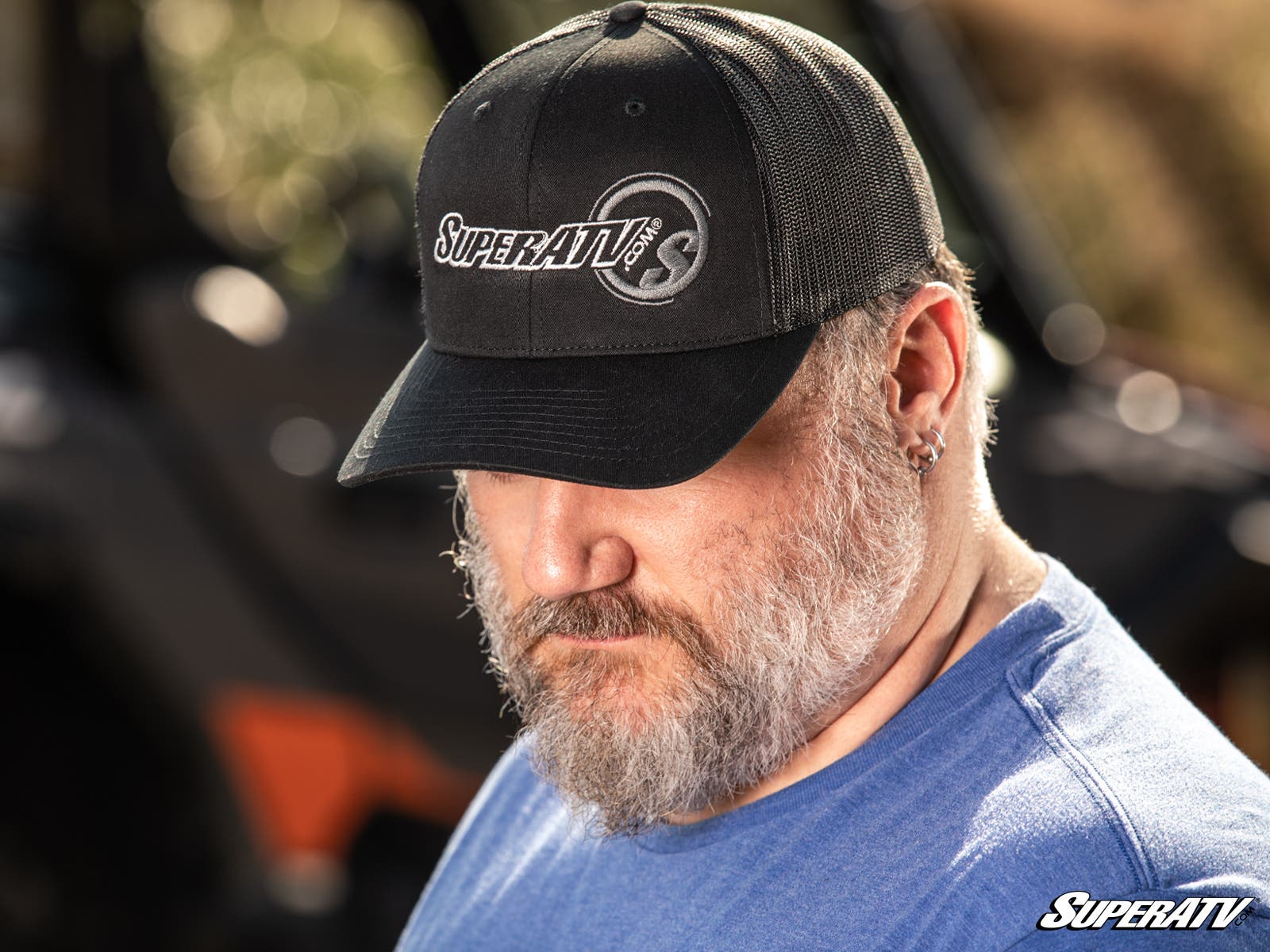 Photo of SuperATV Black and White SuperATV Trucker Hat by SuperATV - Premium for UTVs / Side by Sides