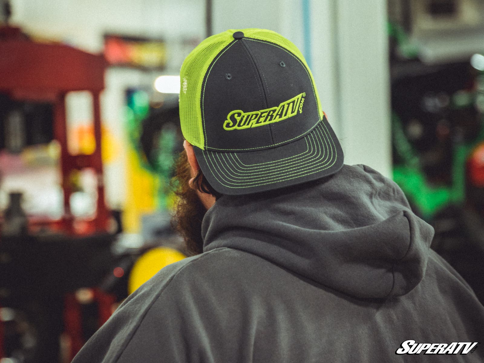 Photo of SuperATV SuperATV Green and Gray Trucker Hat by SuperATV - Premium Apparel & Accessories for UTVs / Side by Sides
