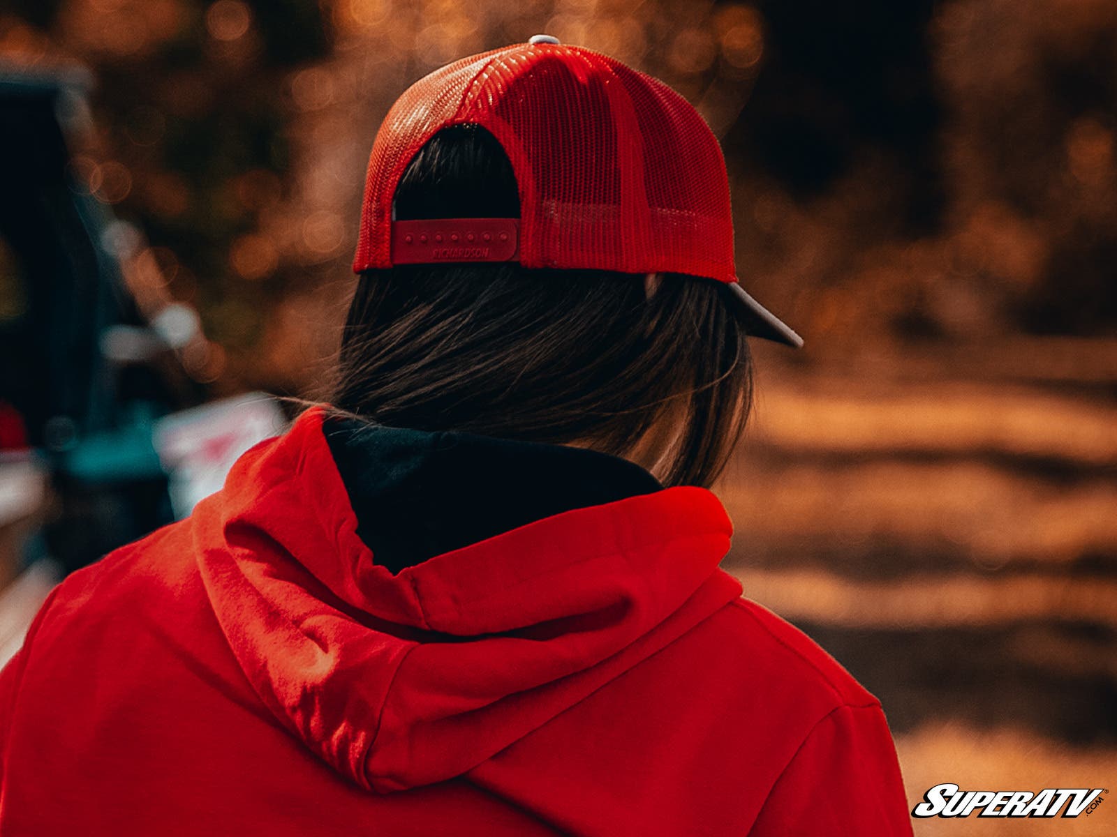 Photo of SuperATV Gray and Red SuperATV Trucker Hat by SuperATV - Premium Apparel & Accessories for UTVs / Side by Sides