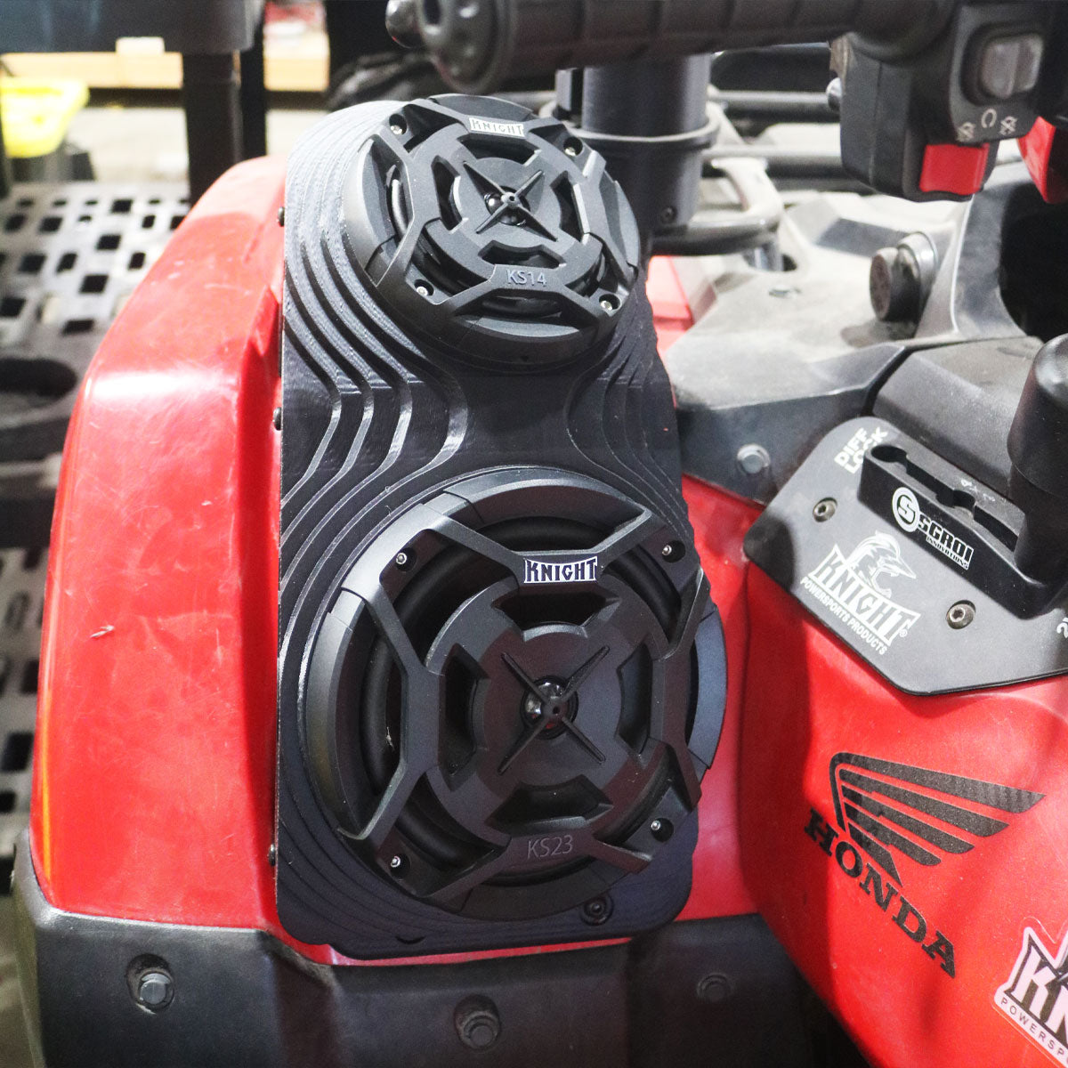 Photo of 2014+ Honda Foreman and Rubicon Double Fender Speaker Housings Only by Knight ATV - Premium Power Sports for UTVs / Side by Sides
