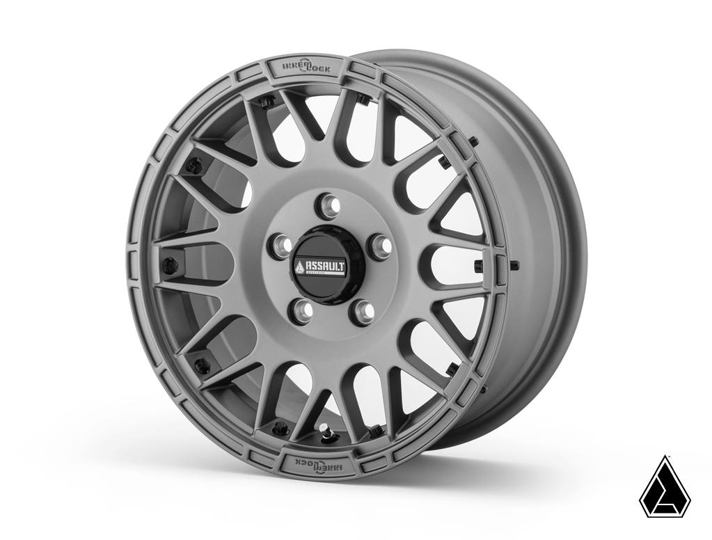 Standard XT Warrior Tires 30x10x15 on 15x7 Assault Industries Hellfire Matte Titanium Wheels 4/156 Pattern