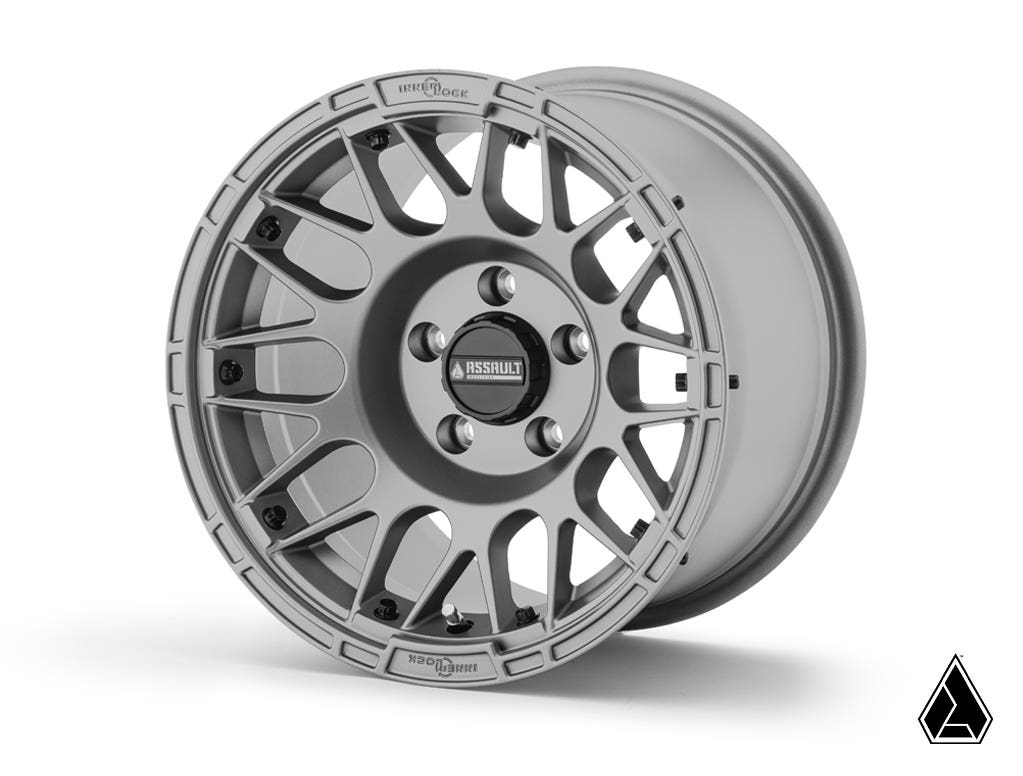 Standard XT Warrior Tires 35x10x15 on 15x10 Assault Industries Hellfire Matte Titanium 4/136 Pattern