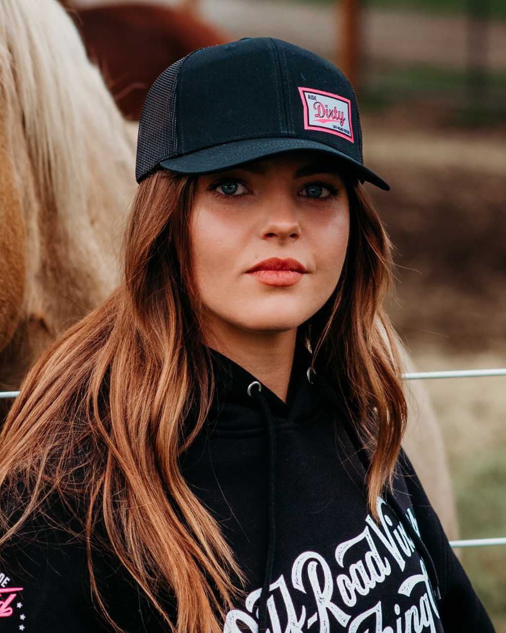 Photo of High Life Trucker Hat - Black by OFF-ROAD VIXENS CLOTHING CO. - Premium Apparel & Accessories for UTVs / Side by Sides