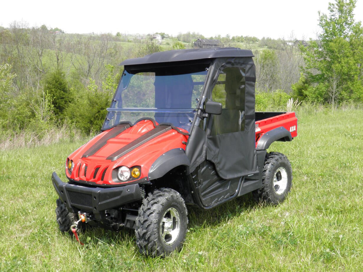 Photo of HiSun 500/700 - 2 Pc Scratch-Resistant Windshield w/Clamp and Vent Options by 3 Star UTV - Premium Windshields for UTVs / Side by Sides