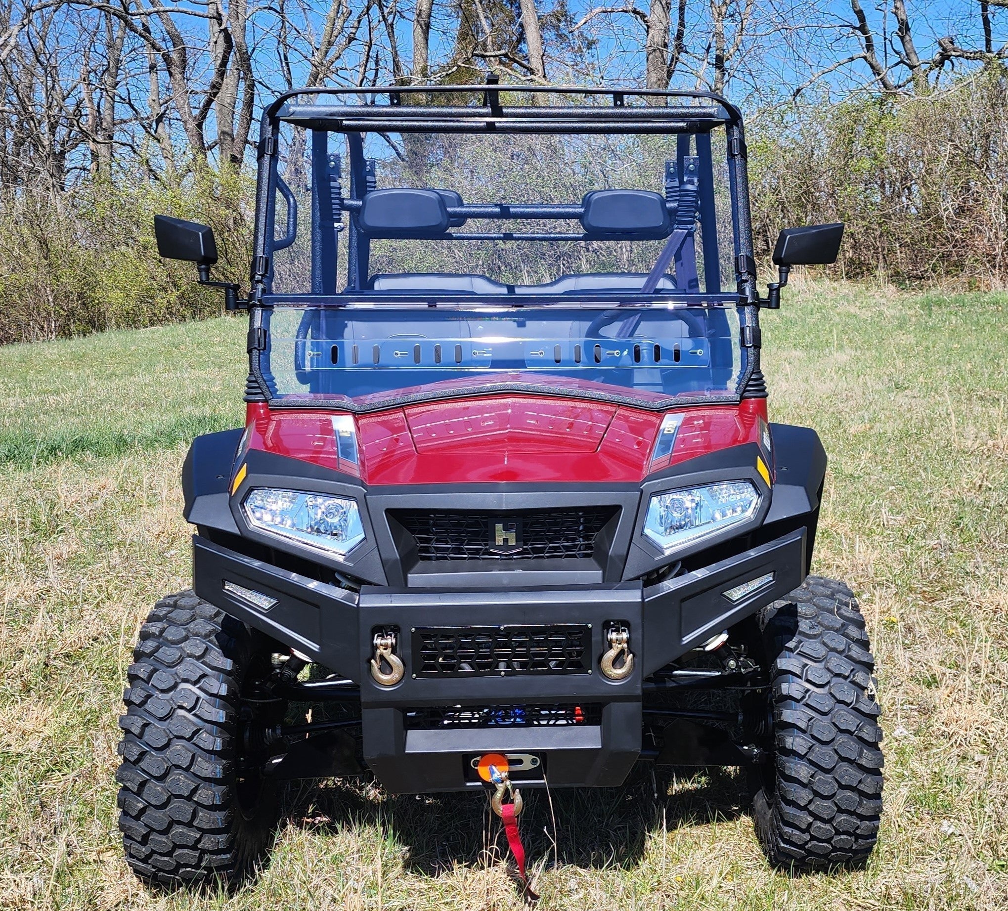 Photo of HiSun Sector 1000 Crew - 2 Pc Windshield with Vent, Clamp, and Hard Coat Options by 3 Star UTV - Premium Windshields for UTVs / Side by Sides