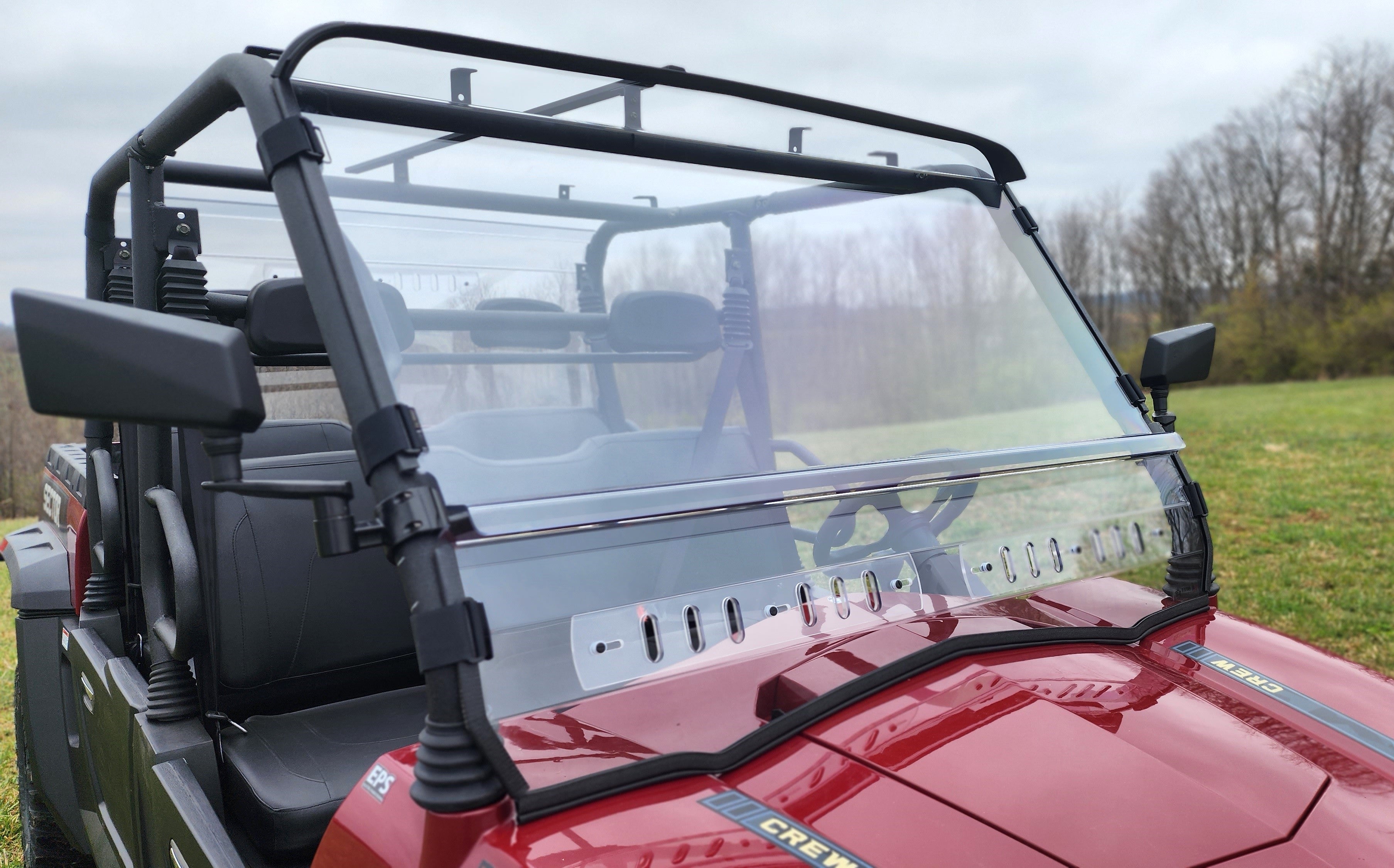 Photo of HiSun Sector 1000 Crew - 2 Pc Windshield with Vent, Clamp, and Hard Coat Options by 3 Star UTV - Premium Windshields for UTVs / Side by Sides
