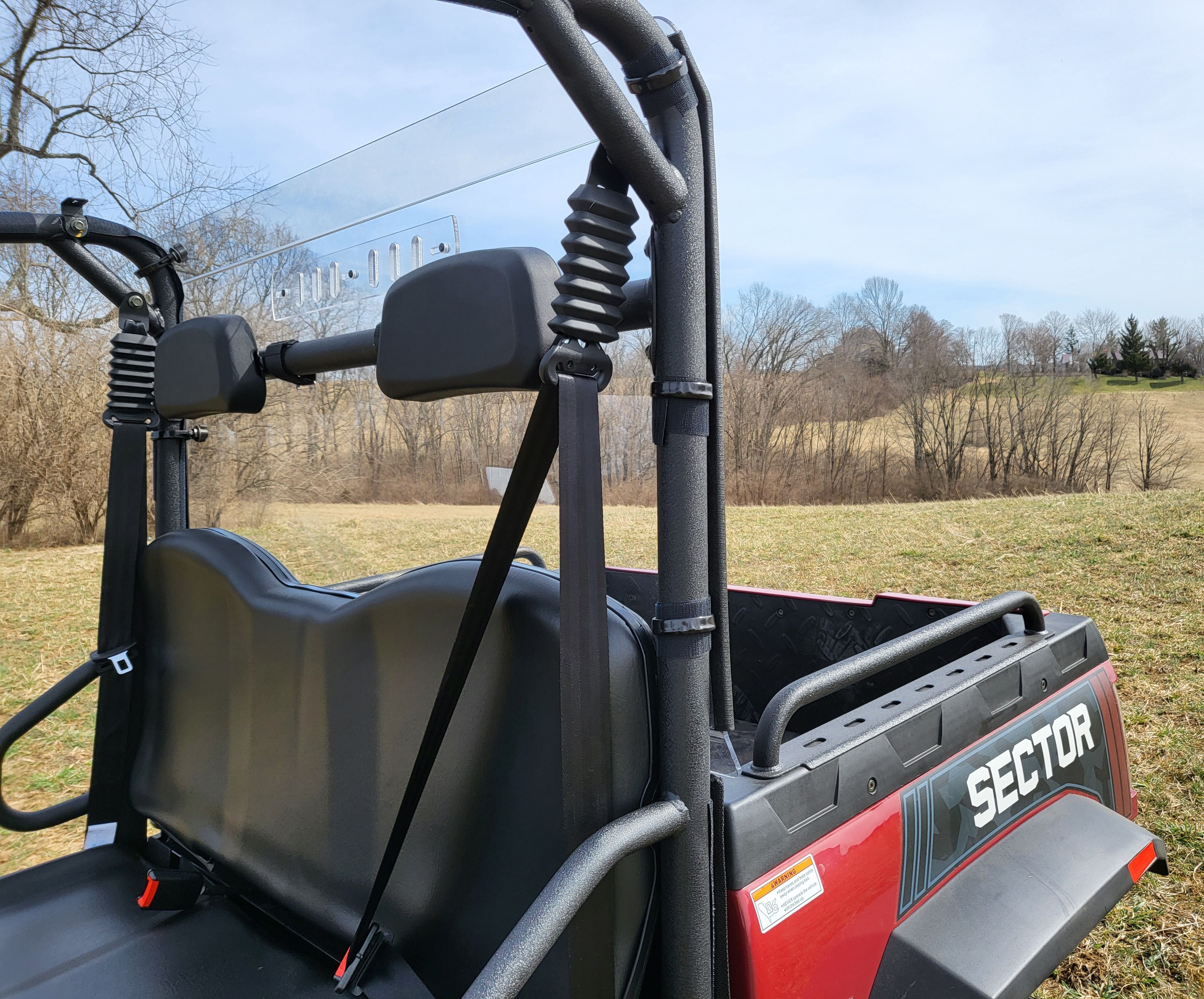 Photo of HiSun Sector 450 - 1 Pc Lexan Back Panel w/Vent, Clamp, and Soft Lower Panel Options by 3 Star UTV - Premium Windshields for UTVs / Side by Sides