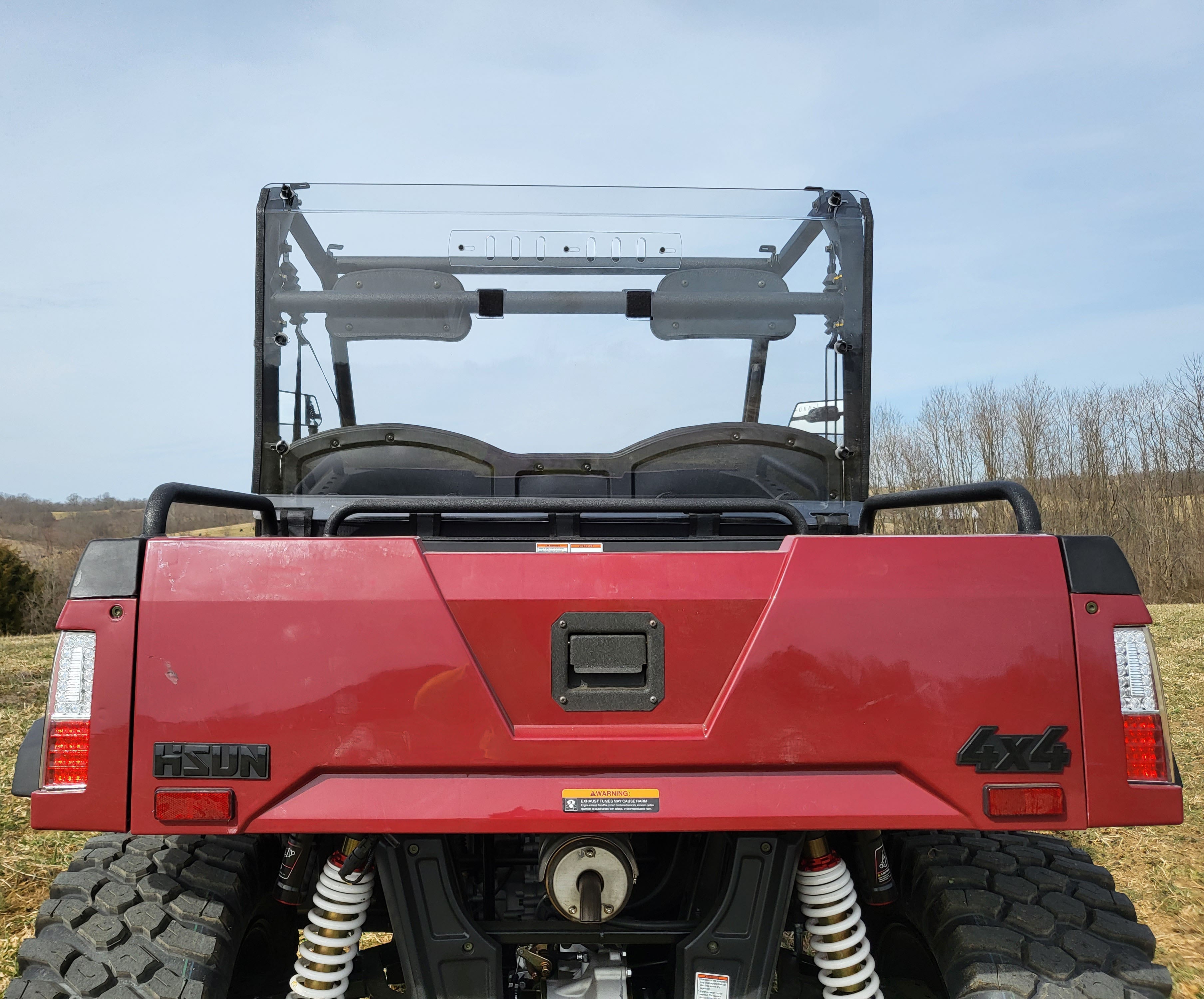 Photo of HiSun Sector 450 - 1 Pc Lexan Back Panel w/Vent, Clamp, and Soft Lower Panel Options by 3 Star UTV - Premium Windshields for UTVs / Side by Sides