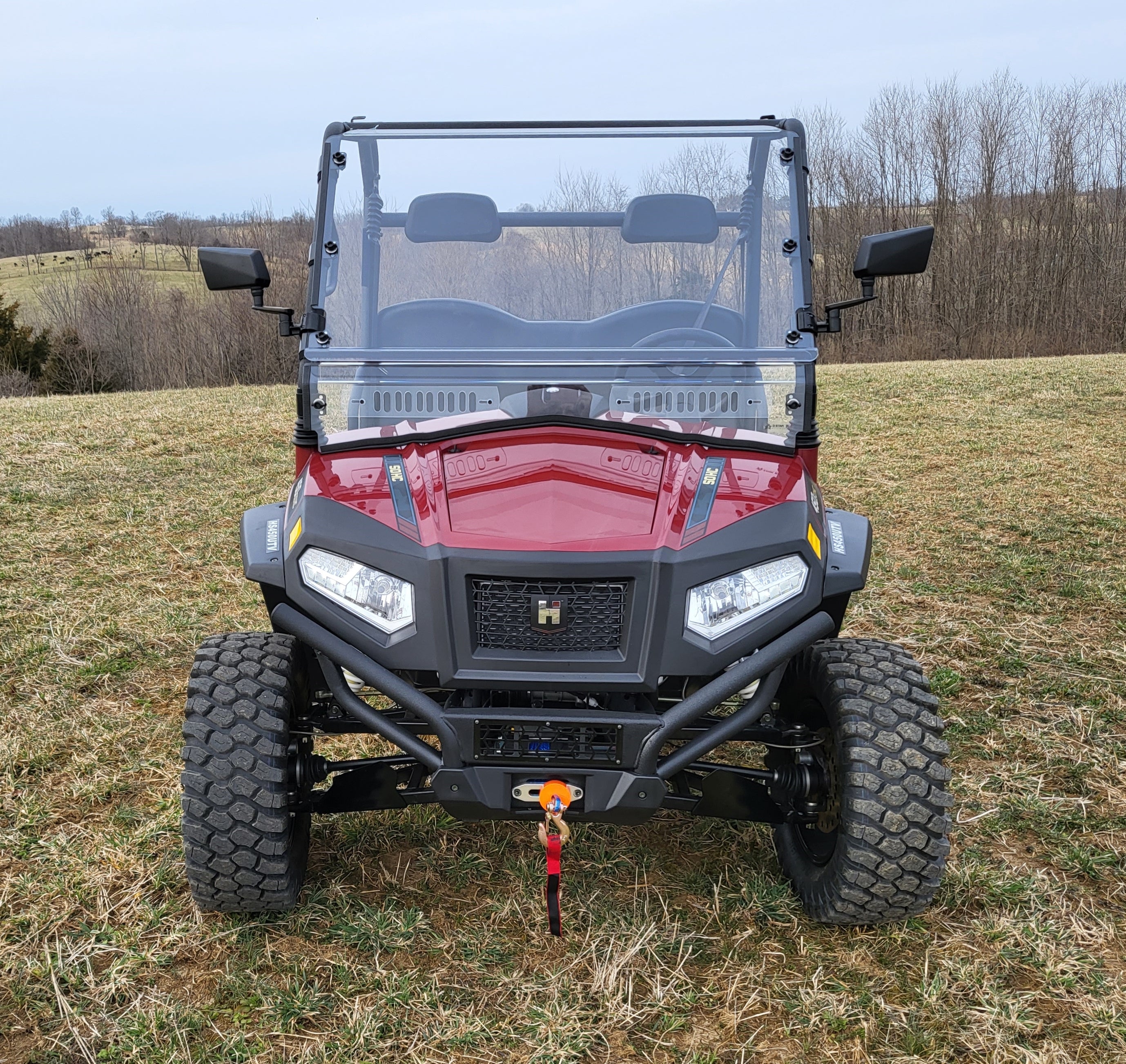 Photo of HiSun Sector 450 - 2 Pc Windshield with Clamp, Vent, and Hard Coat Options by 3 Star UTV - Premium Windshields for UTVs / Side by Sides