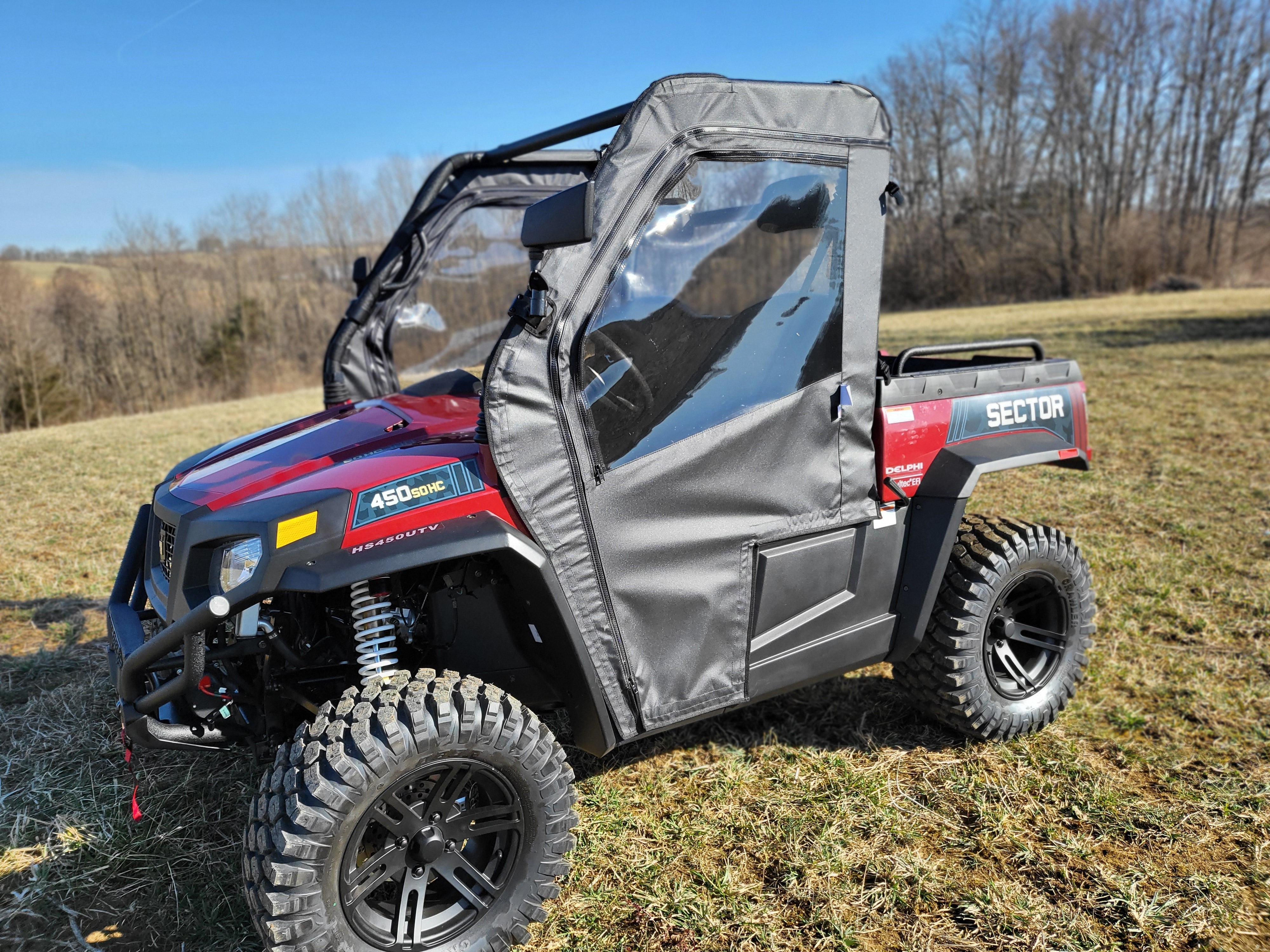 Photo of HiSun Sector 450 - Soft Doors by 3 Star UTV - Premium Enclosures for UTVs / Side by Sides