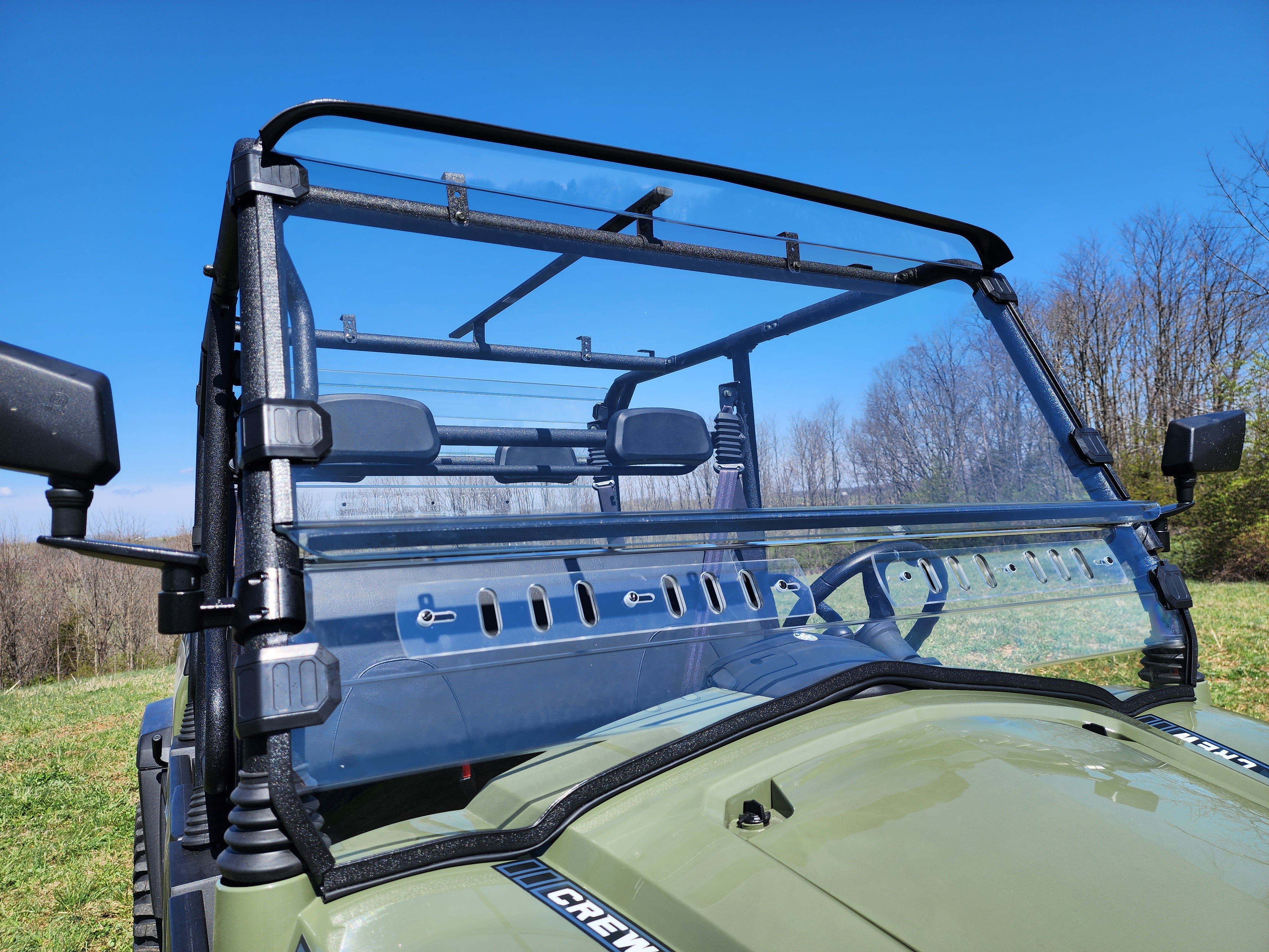 Photo of HiSun Sector 750 Crew - 2 Pc Windshield with Vent, Clamp, and Hard Coat Options by 3 Star UTV - Premium Windshields for UTVs / Side by Sides