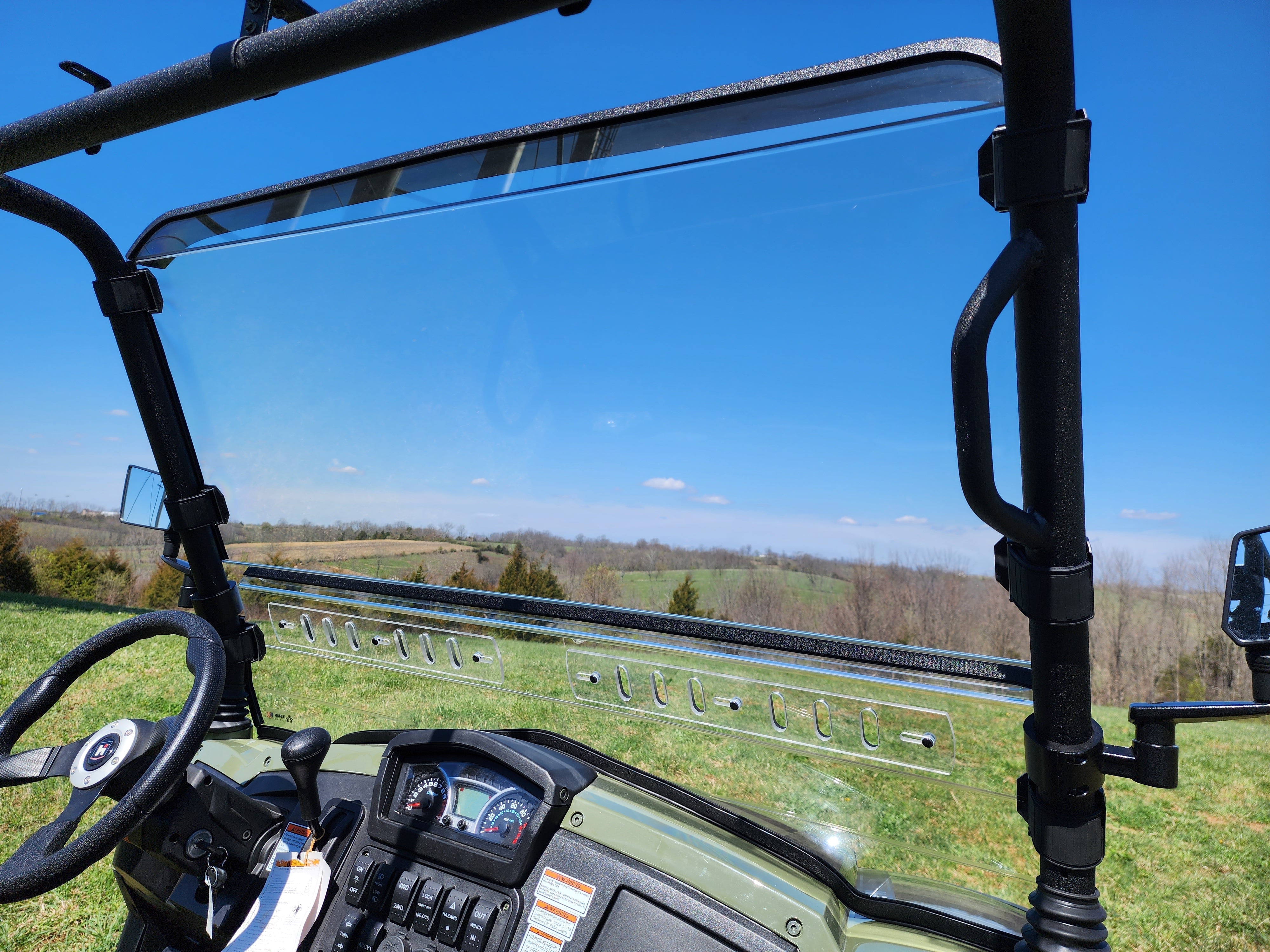 Photo of HiSun Sector 750 Crew - 2 Pc Windshield with Vent, Clamp, and Hard Coat Options by 3 Star UTV - Premium Windshields for UTVs / Side by Sides