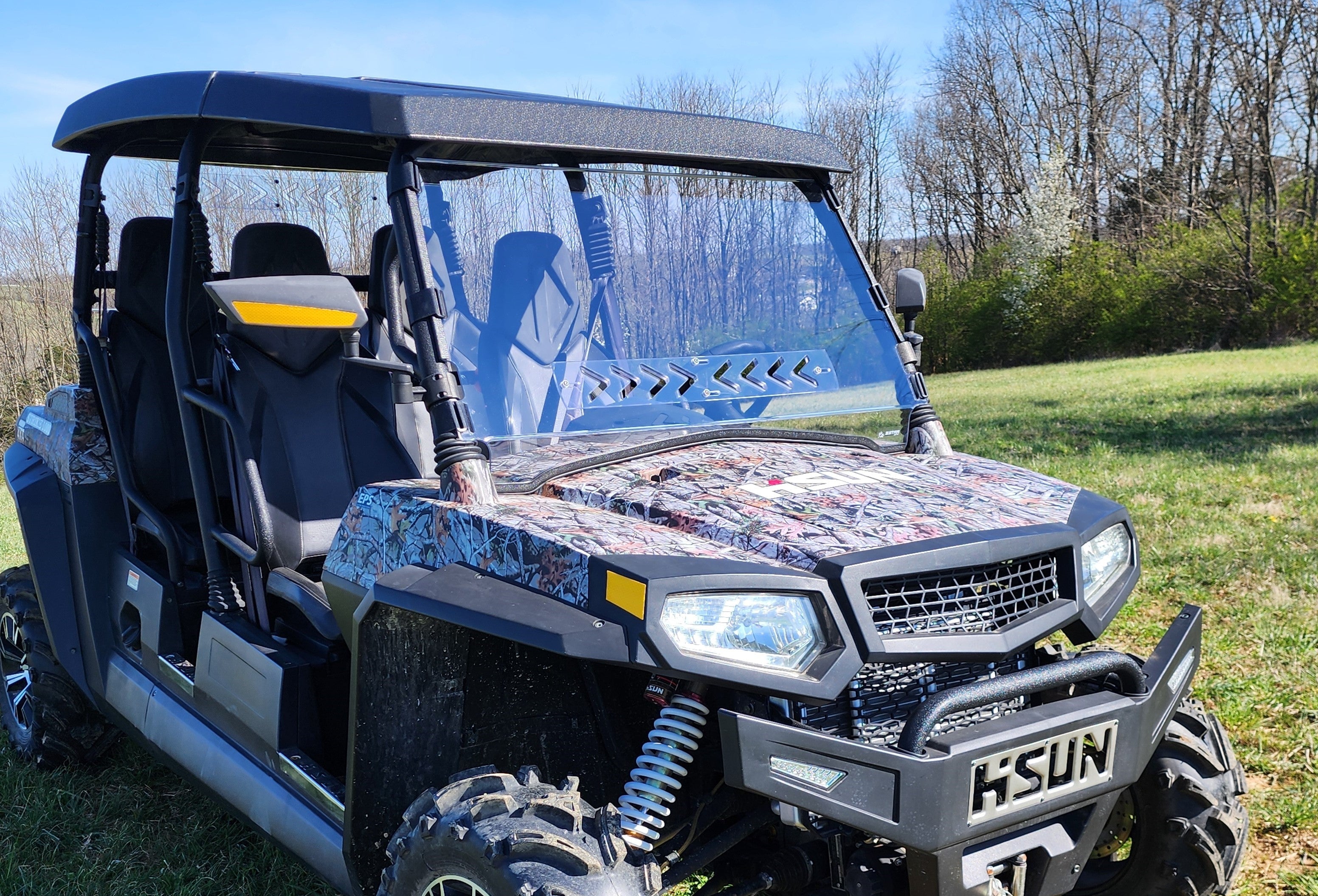Photo of HiSun Strike 1000 Crew - 1 Pc Scratch-Resistant Windshield by 3 Star UTV - Premium Windshields for UTVs / Side by Sides