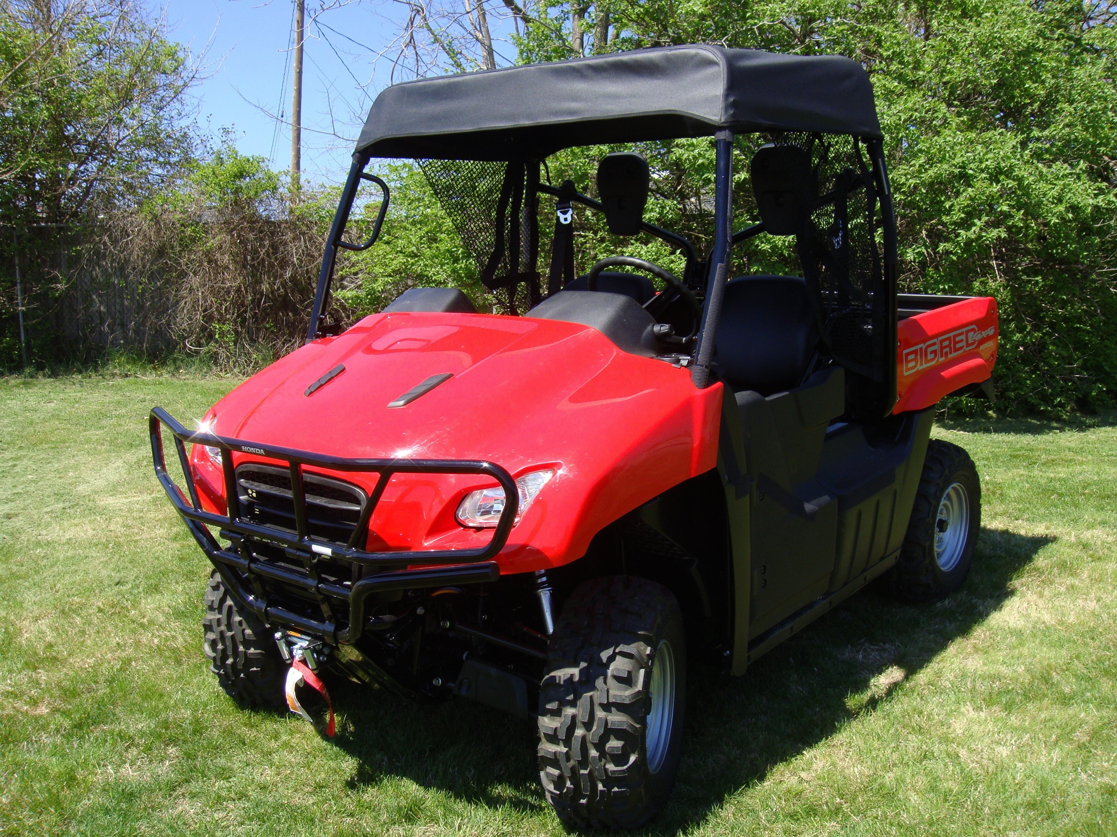 Photo of Honda Big Red - Vinyl Windshield/Top/Rear Combo by 3 Star UTV - Premium Enclosures for UTVs / Side by Sides