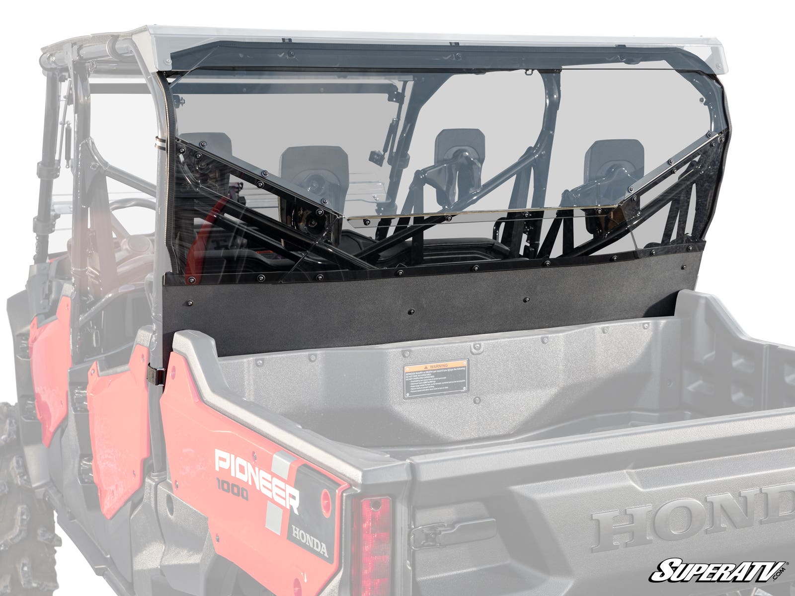 Photo of SuperATV Honda Pioneer 1000-6 Rear Windshield by SuperATV - Premium Windshields for UTVs / Side by Sides
