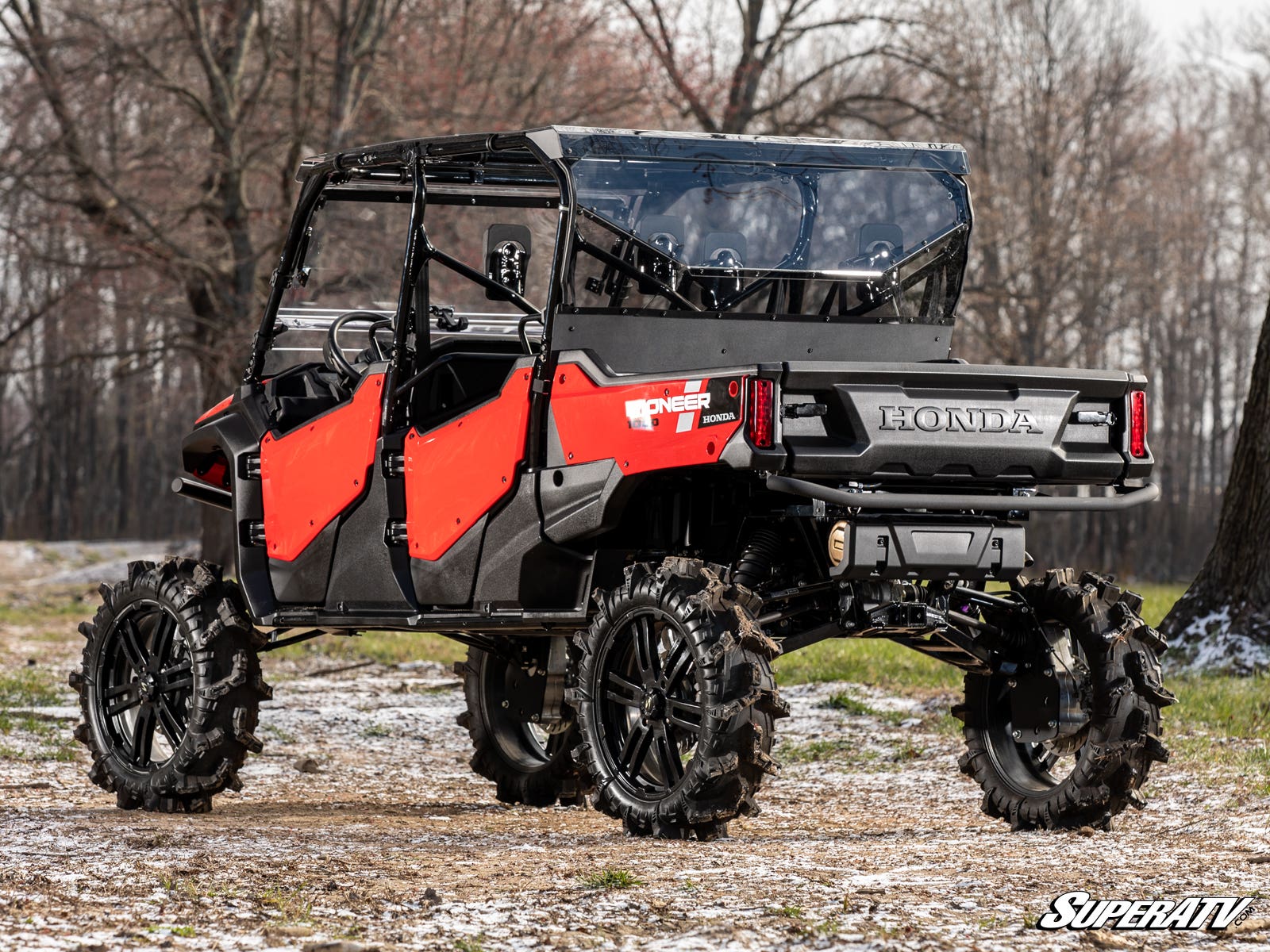 Photo of SuperATV Honda Pioneer 1000-6 Rear Windshield by SuperATV - Premium Windshields for UTVs / Side by Sides
