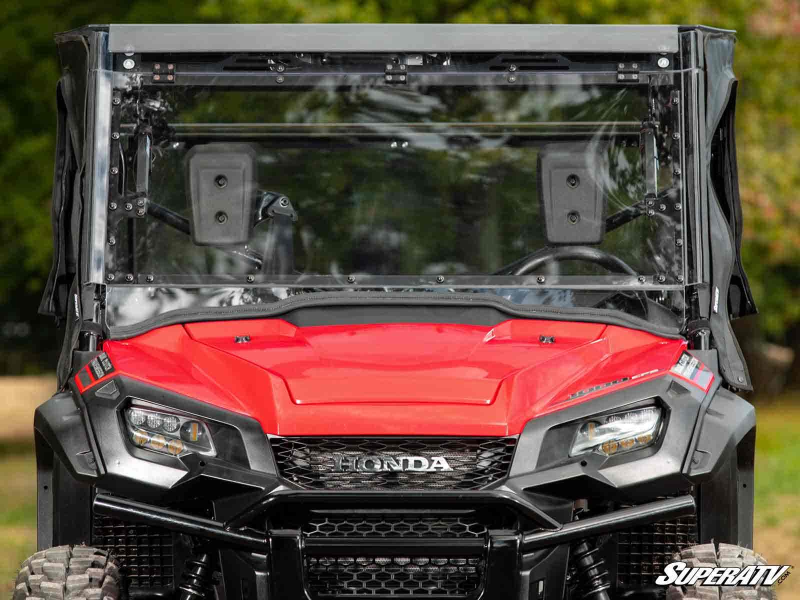 Photo of SuperATV Honda Pioneer 1000 MaxDrive Power Flip Windshield by SuperATV - Premium Windshields for UTVs / Side by Sides