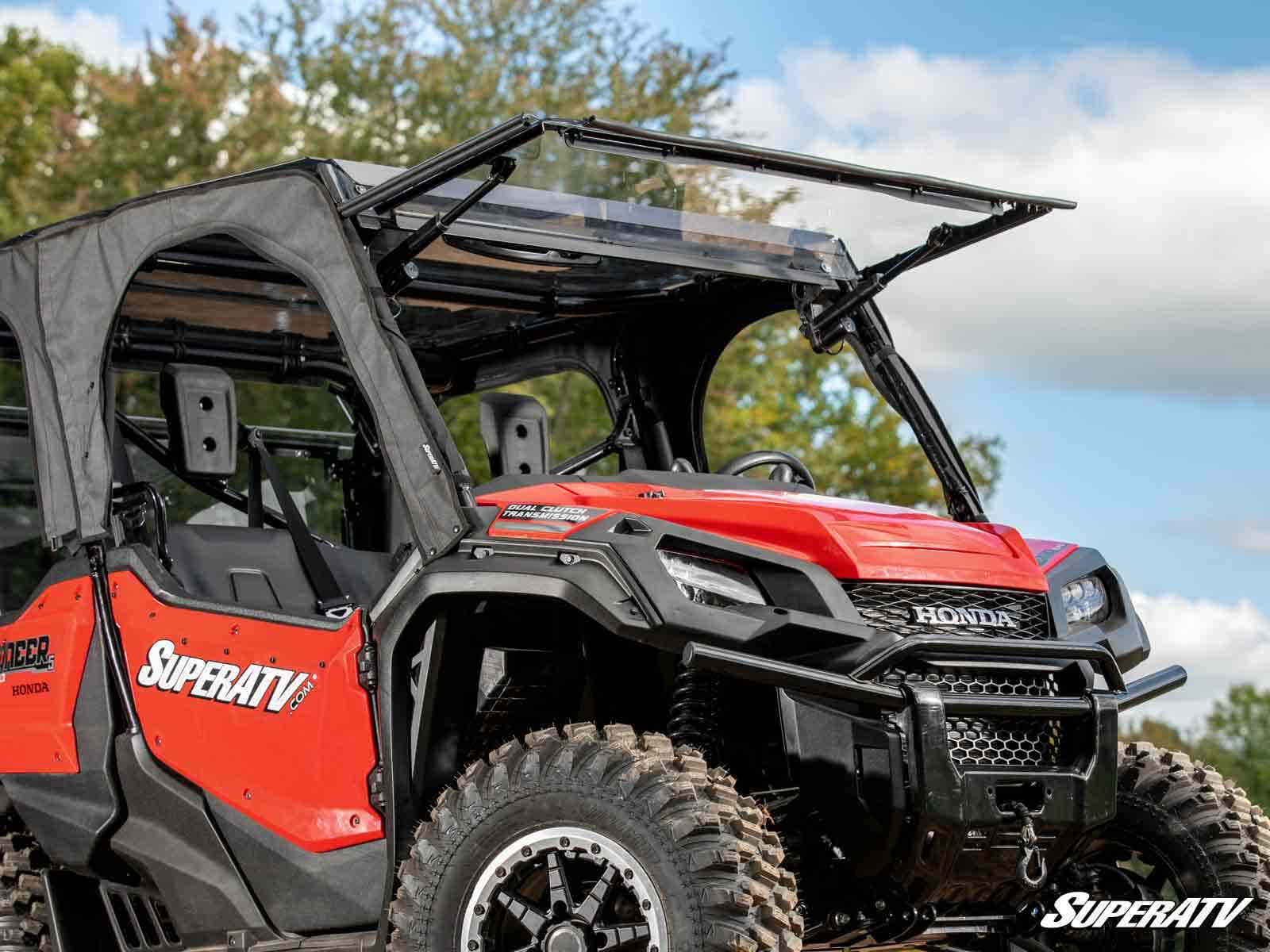 Photo of SuperATV Honda Pioneer 1000 MaxDrive Power Flip Windshield by SuperATV - Premium Windshields for UTVs / Side by Sides