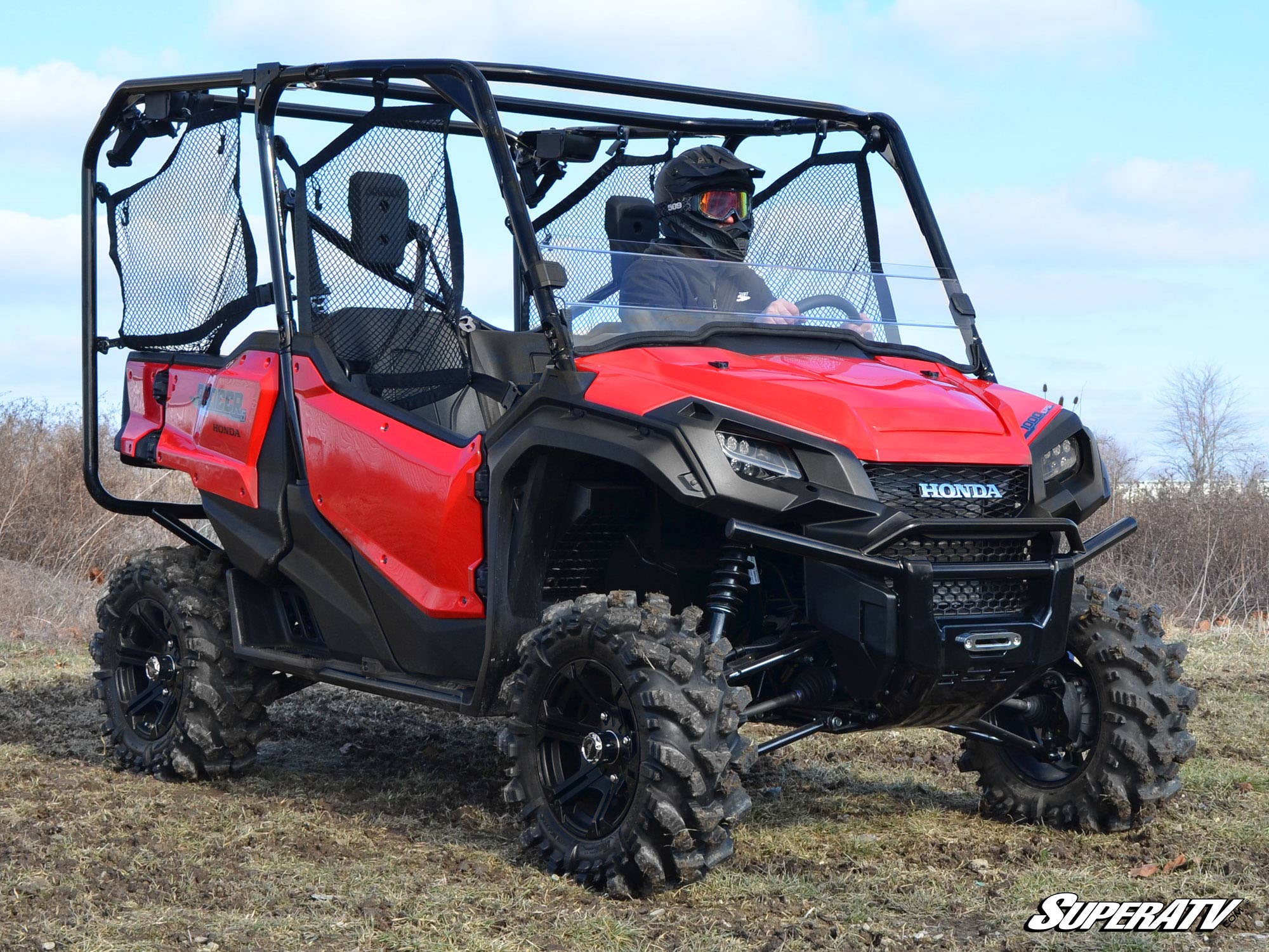 Photo of SuperATV Honda Pioneer 1000 Scratch Resistant Half Windshield by SuperATV - Premium Windshields for UTVs / Side by Sides