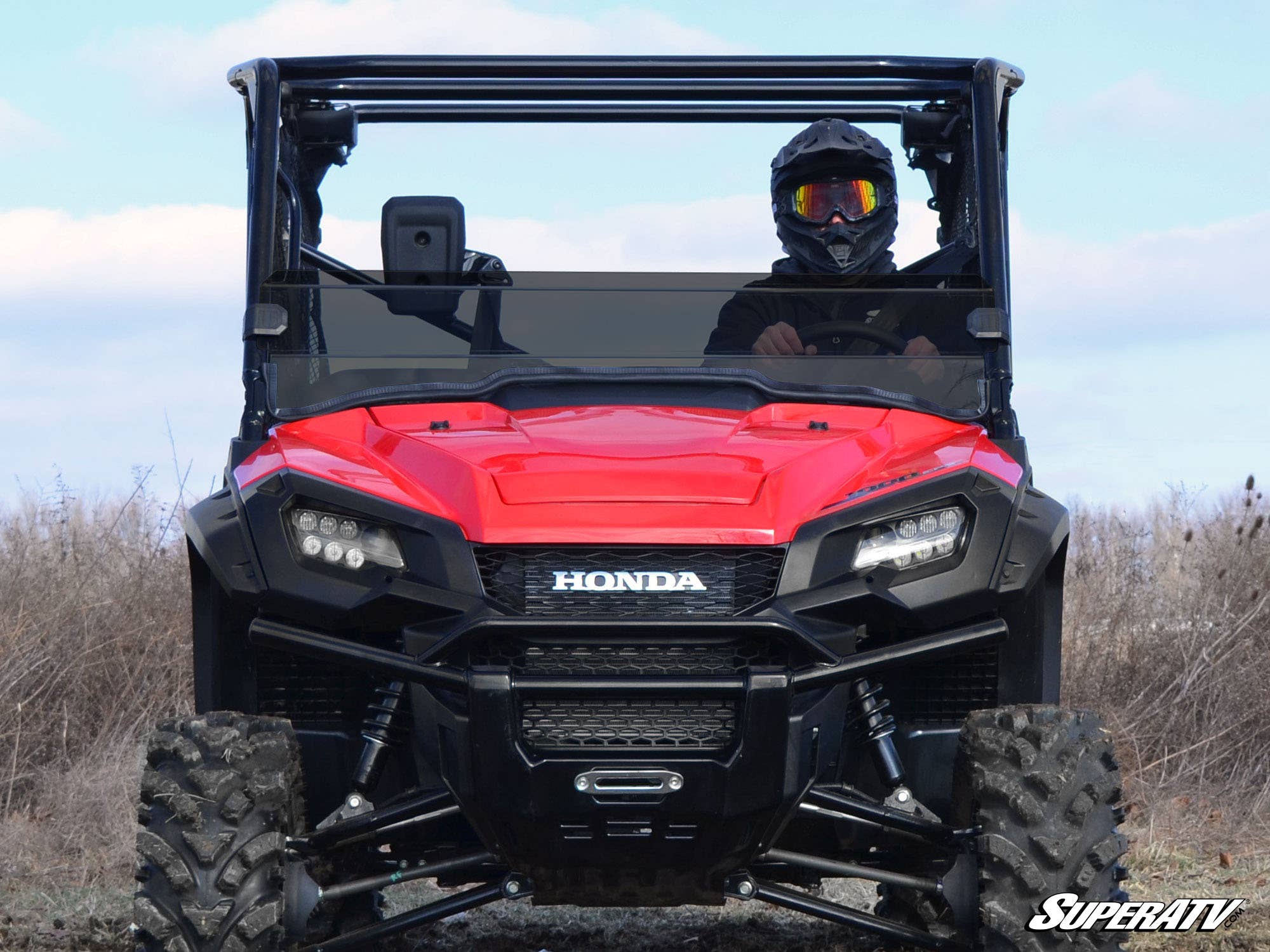 Photo of SuperATV Honda Pioneer 1000 Scratch Resistant Half Windshield by SuperATV - Premium Windshields for UTVs / Side by Sides