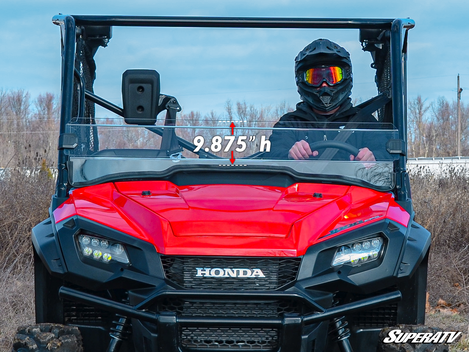 Photo of SuperATV Honda Pioneer 1000 Scratch Resistant Half Windshield by SuperATV - Premium Windshields for UTVs / Side by Sides