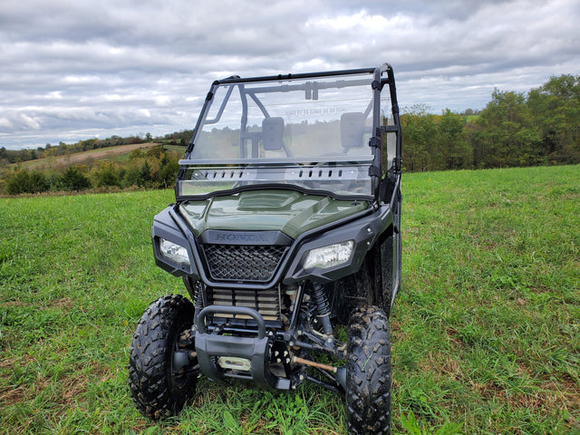 Photo of Honda Pioneer 500/520 - 2 Pc Windshield with Vent, Clamp, and Hard Coat Options by 3 Star UTV - Premium Windshields for UTVs / Side by Sides