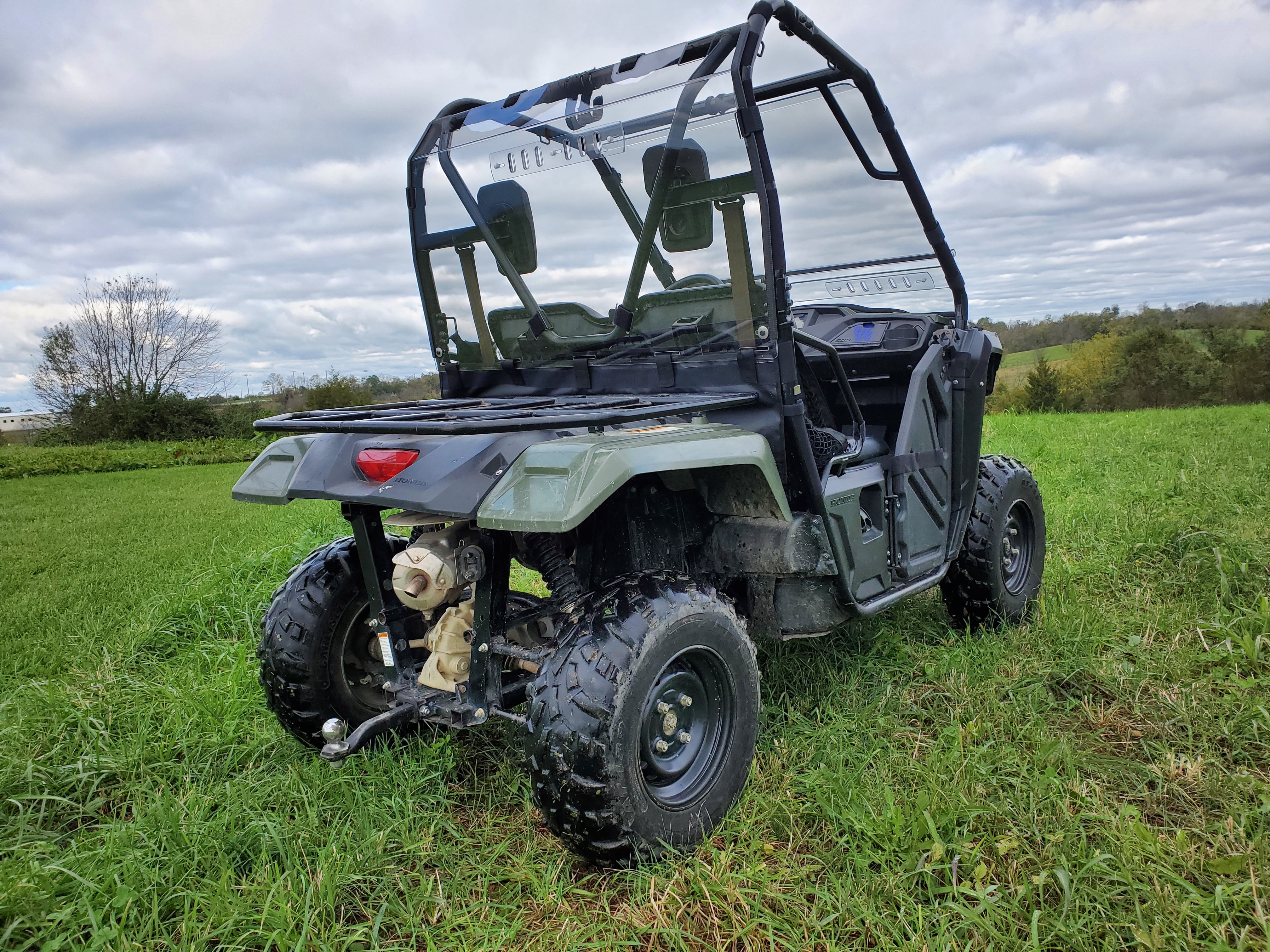 Photo of Honda Pioneer 500/520 - Lexan Back Panel w/Vent and Soft Lower Panel Options by 3 Star UTV - Premium Windshields for UTVs / Side by Sides