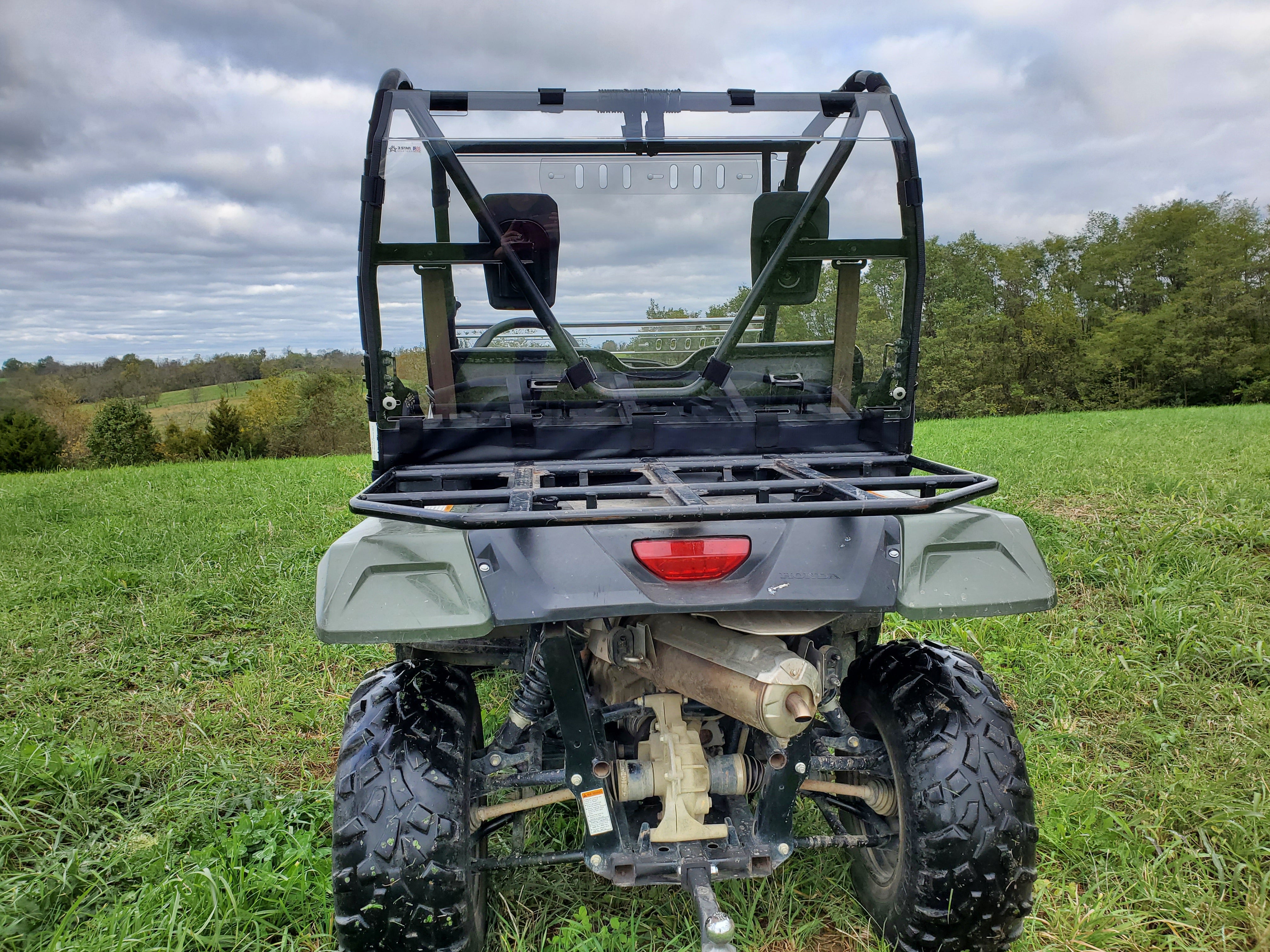 Photo of Honda Pioneer 500/520 - Lexan Back Panel w/Vent and Soft Lower Panel Options by 3 Star UTV - Premium Windshields for UTVs / Side by Sides
