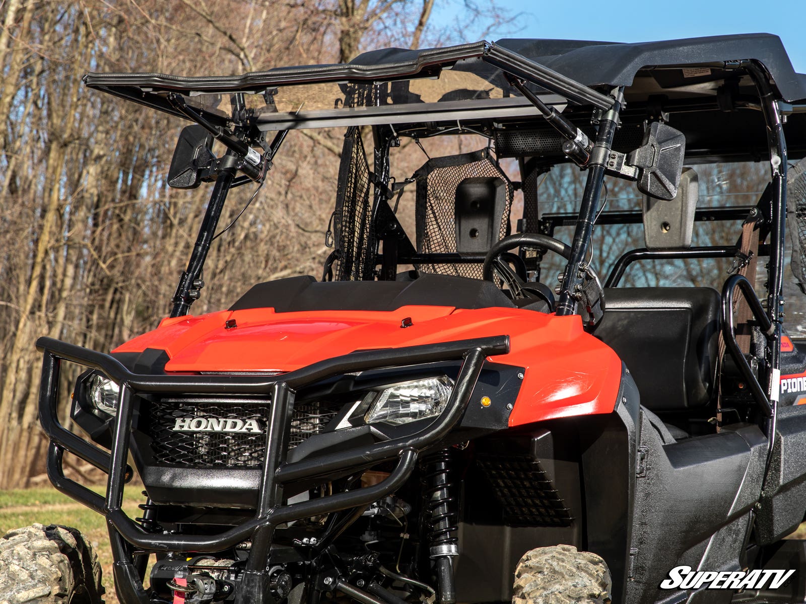 Photo of SuperATV Honda Pioneer 700 MaxDrive Power Flip Windshield by SuperATV - Premium Windshields for UTVs / Side by Sides
