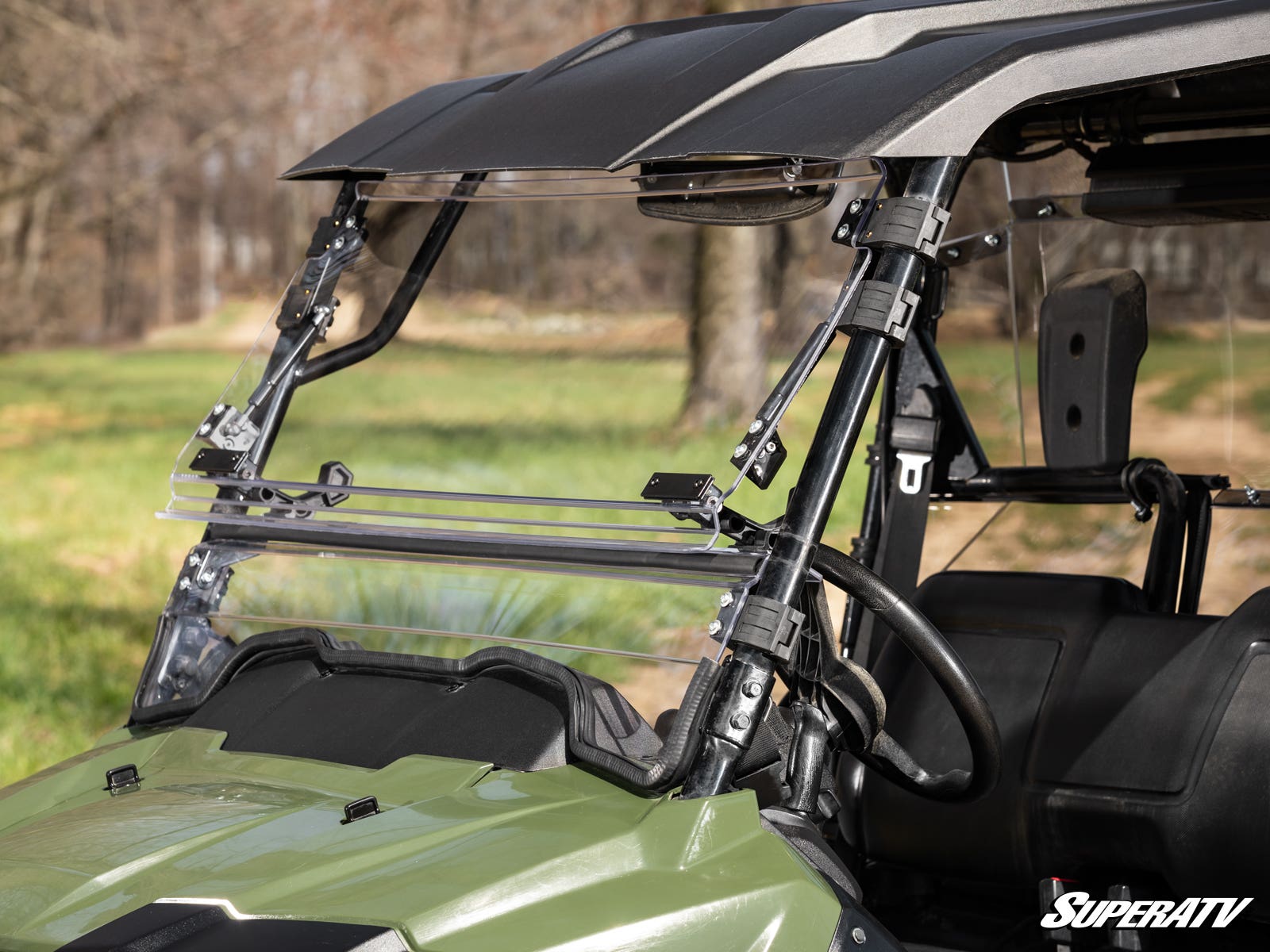 Photo of SuperATV Honda Pioneer 700 Scratch Resistant Flip Windshield by SuperATV - Premium Windshields for UTVs / Side by Sides