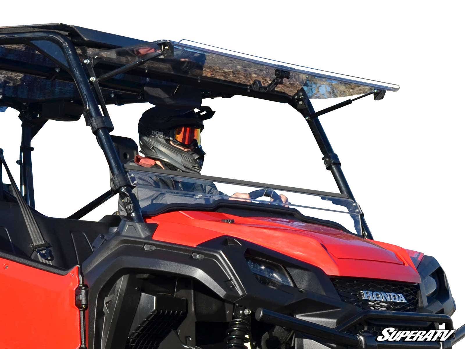 Photo of SuperATV Honda Pioneer 1000 Scratch Resistant Flip Windshield by SuperATV - Premium Windshields for UTVs / Side by Sides
