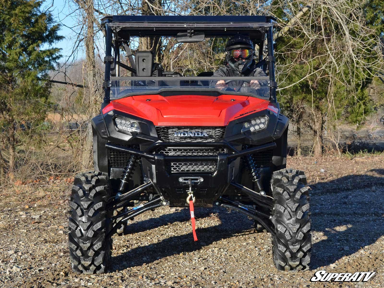 Photo of SuperATV Honda Pioneer 1000 Scratch Resistant Flip Windshield by SuperATV - Premium Windshields for UTVs / Side by Sides