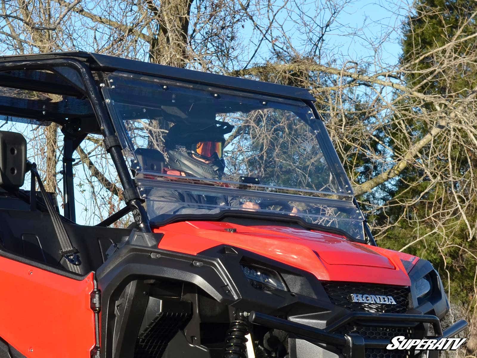 Photo of SuperATV Honda Pioneer 1000 Scratch Resistant Flip Windshield by SuperATV - Premium Windshields for UTVs / Side by Sides