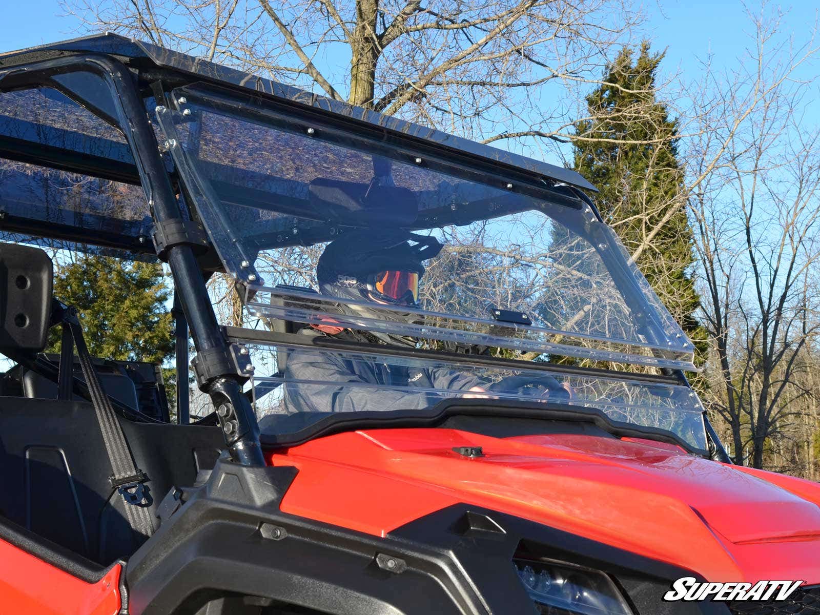 Photo of SuperATV Honda Pioneer 1000 Scratch Resistant Flip Windshield by SuperATV - Premium Windshields for UTVs / Side by Sides