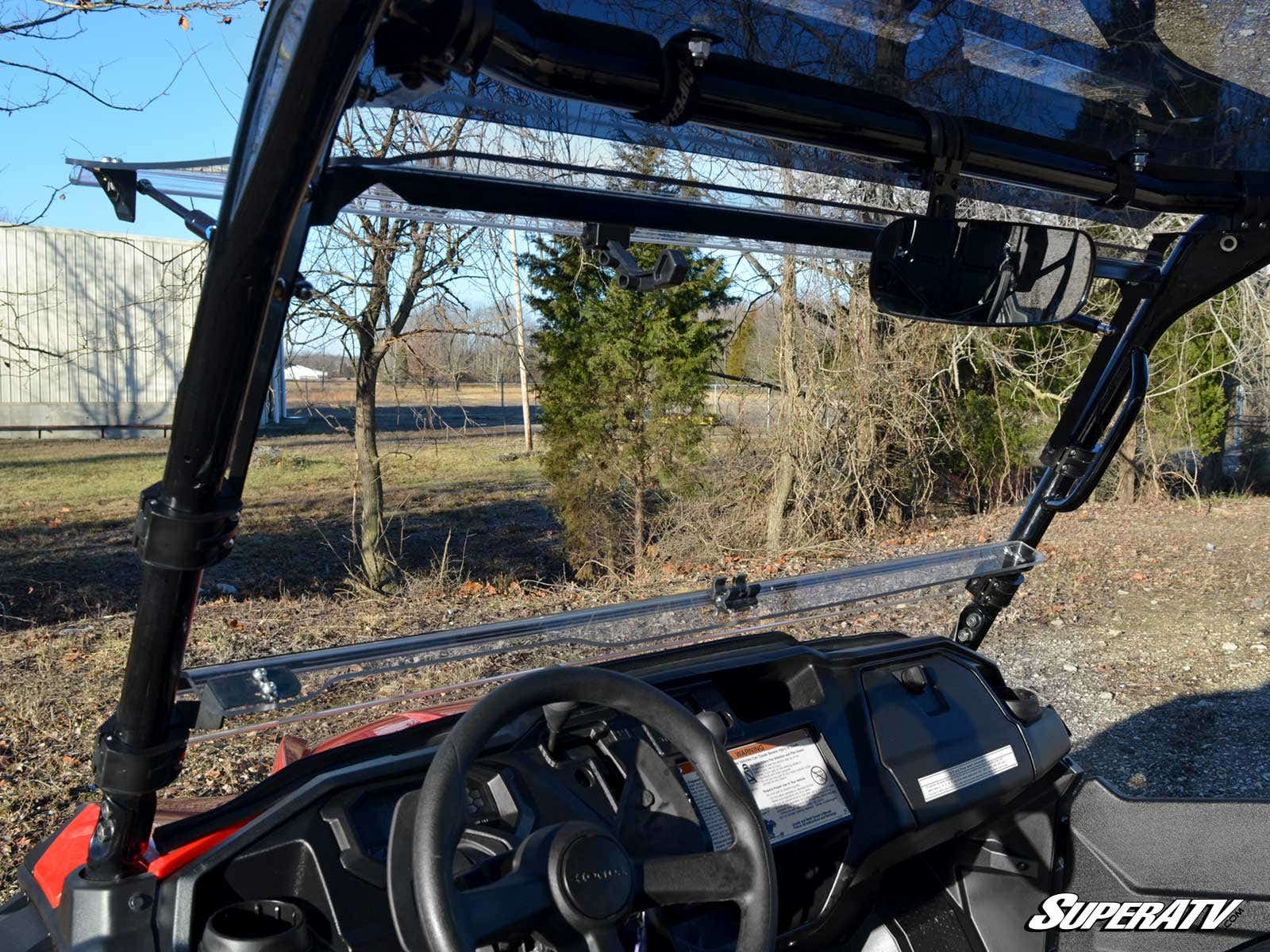 Photo of SuperATV Honda Pioneer 1000 Scratch Resistant Flip Windshield by SuperATV - Premium Windshields for UTVs / Side by Sides