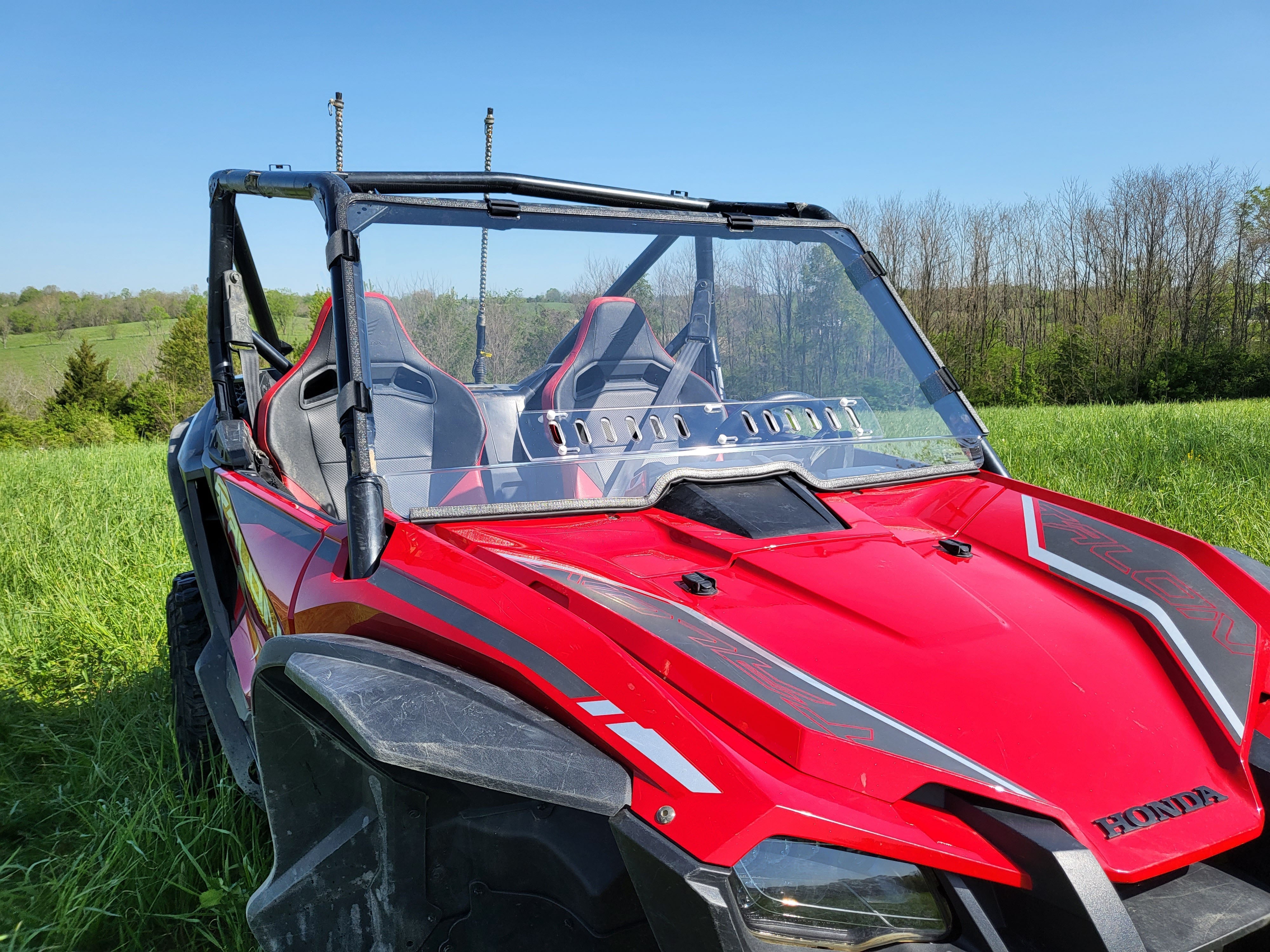 Photo of Honda Talon 2-Seater - 1 Pc Windshield w/Vent, Clamp, and Hard Coat Options by 3 Star UTV - Premium Windshields for UTVs / Side by Sides