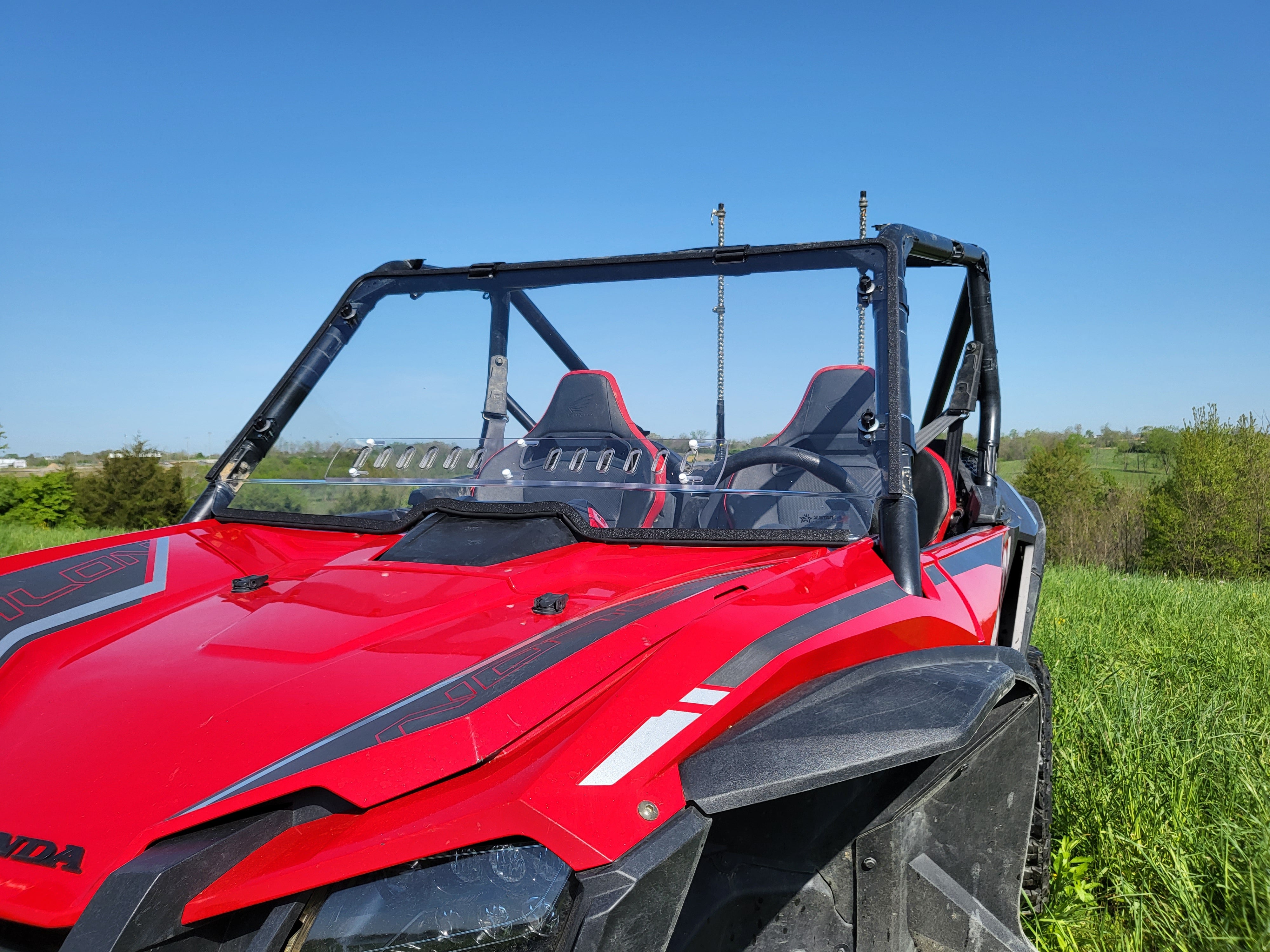 Photo of Honda Talon 2-Seater - 1 Pc Windshield w/Vent, Clamp, and Hard Coat Options by 3 Star UTV - Premium Windshields for UTVs / Side by Sides