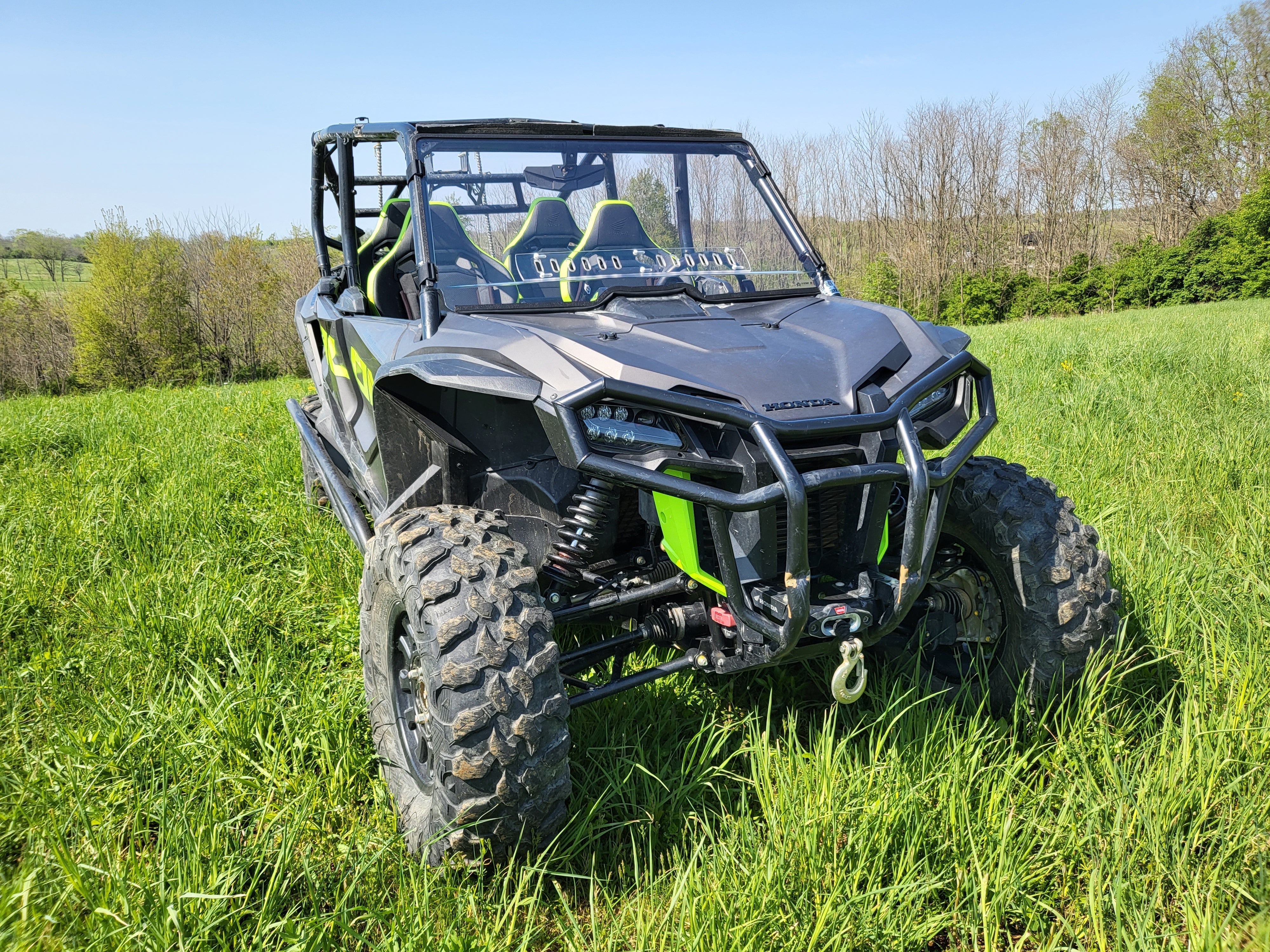 Photo of Honda Talon 4-Seater - 1 Pc Windshield w/Vent, Clamp, and Hard Coat Options by 3 Star UTV - Premium Windshields for UTVs / Side by Sides