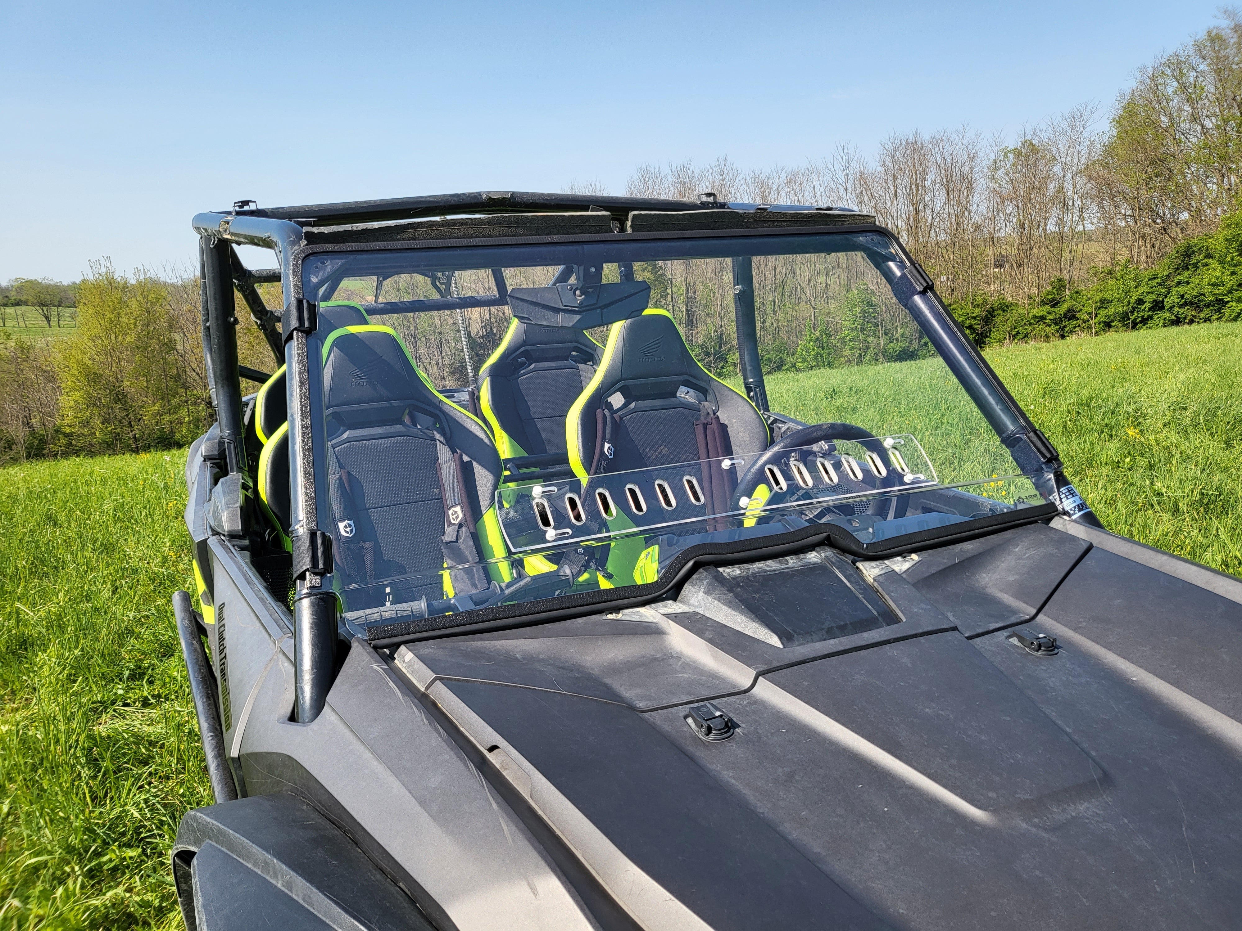 Photo of Honda Talon 4-Seater - 1 Pc Windshield w/Vent, Clamp, and Hard Coat Options by 3 Star UTV - Premium Windshields for UTVs / Side by Sides